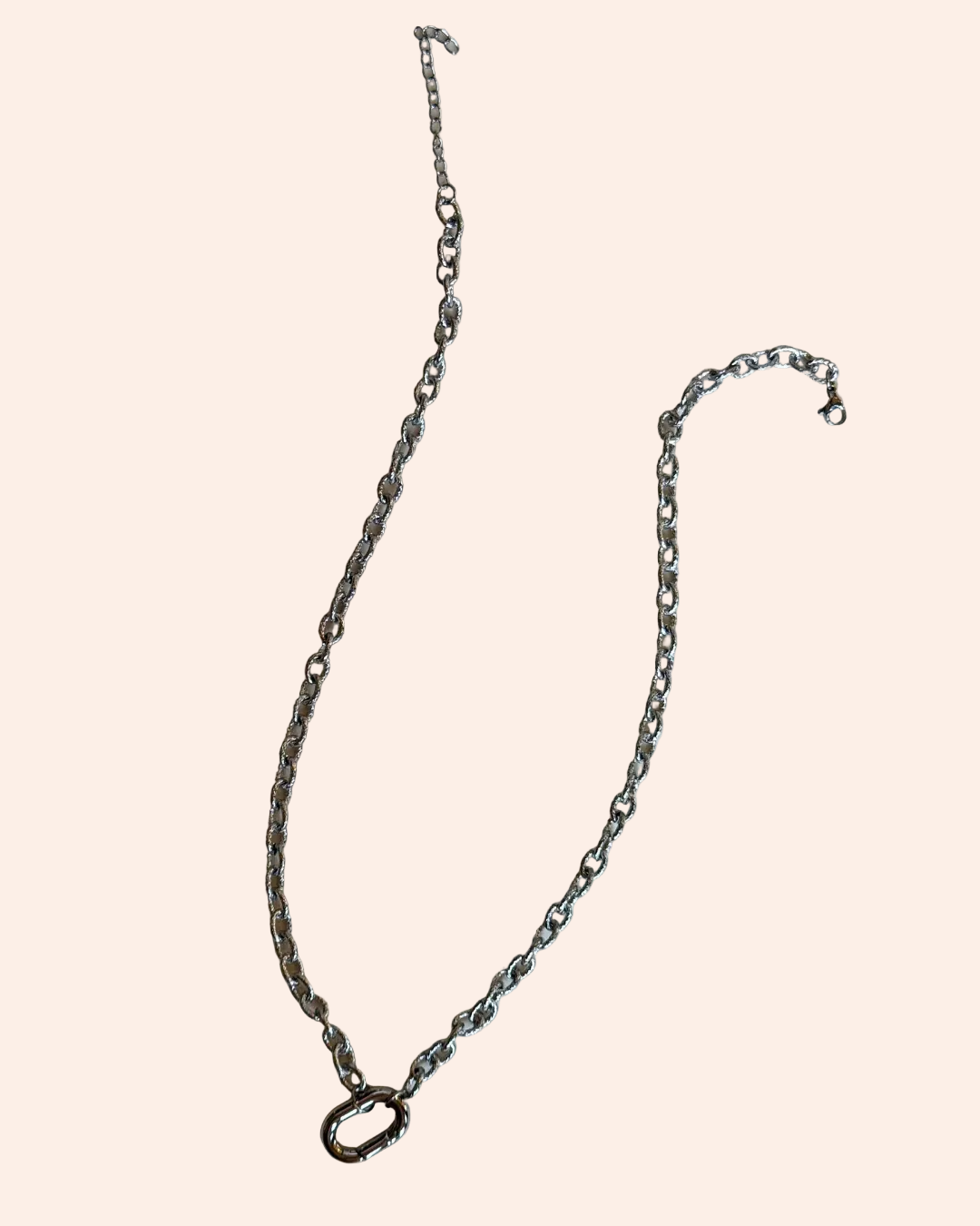 Silver Signature Chain Harbor necklace with circular ring pendant
