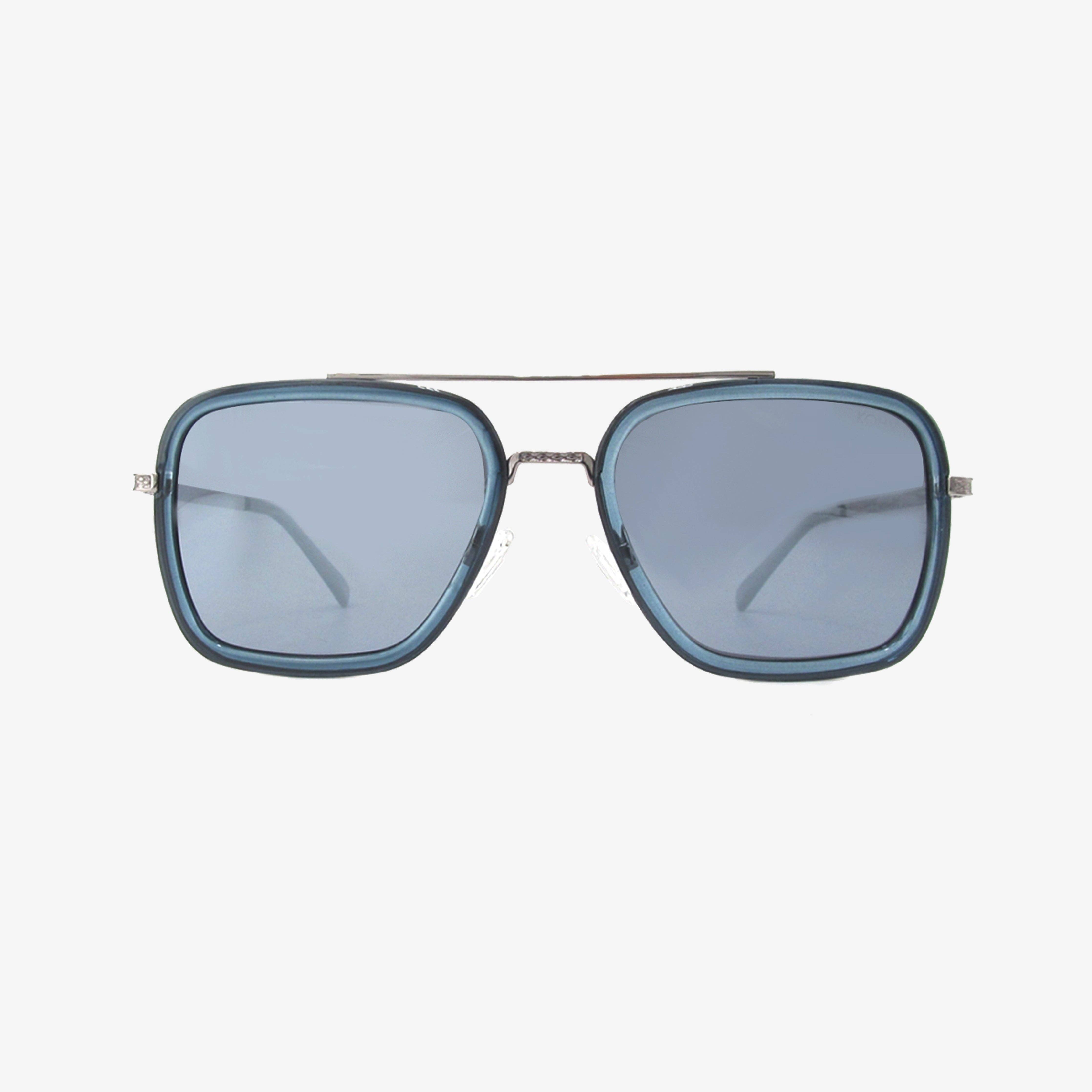 Lex Denim Polarized Navigator Metal Sunglasses