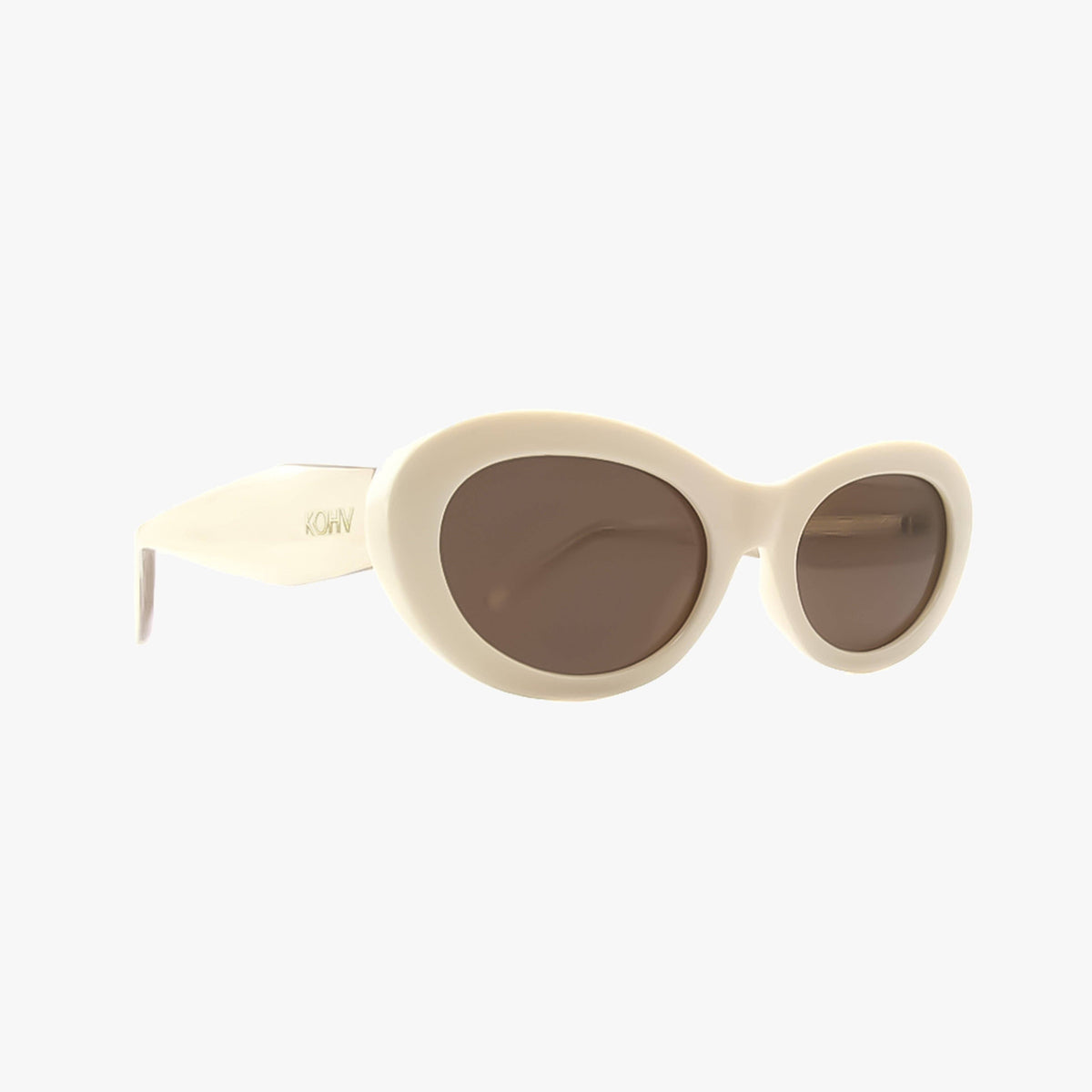 Cora Ivory Polarized Oval Round Sunglasses