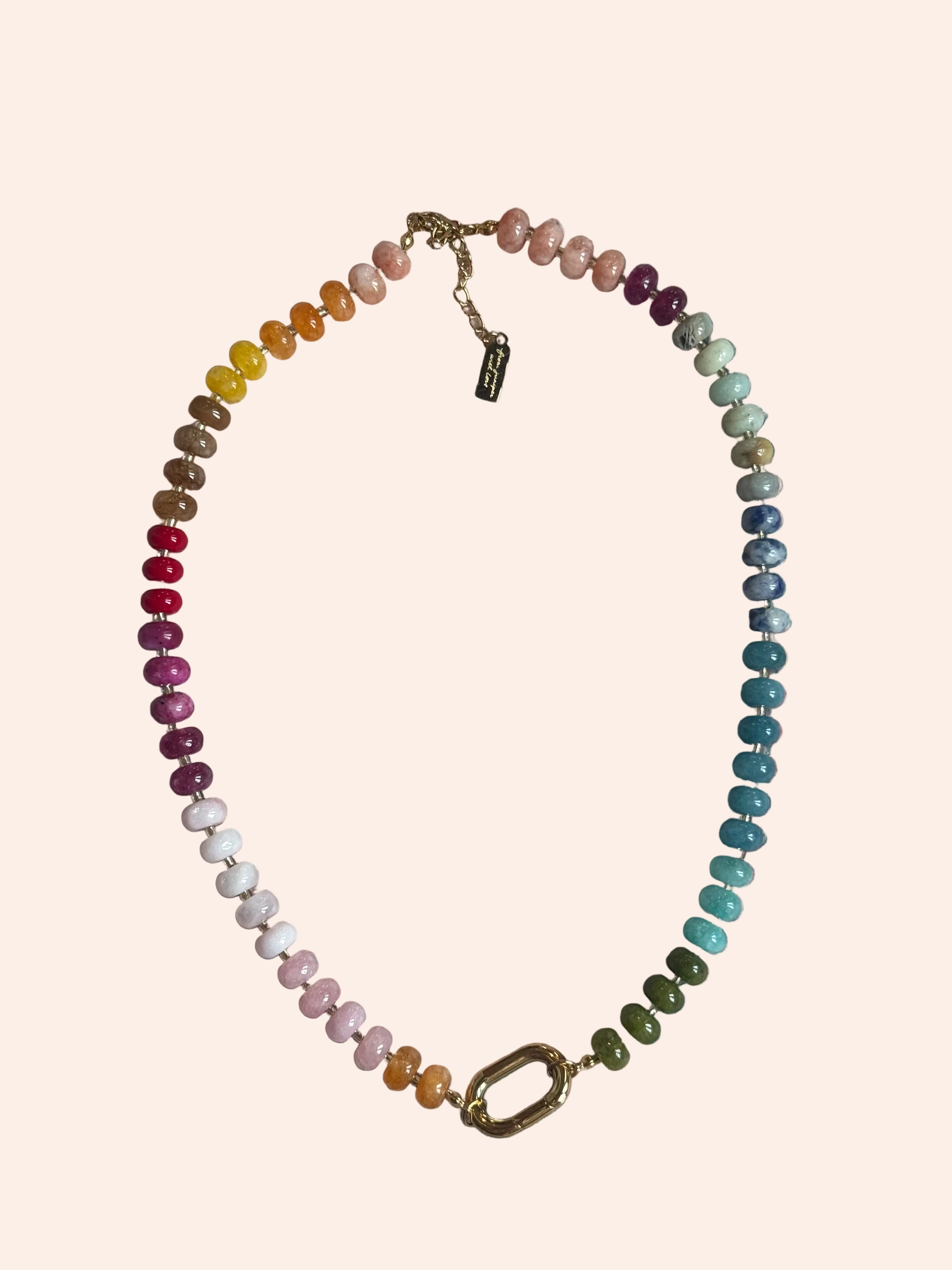Keepsake Strand Necklace by From Juniper With Love; multicolor glass bead strand with gold-tone clasp