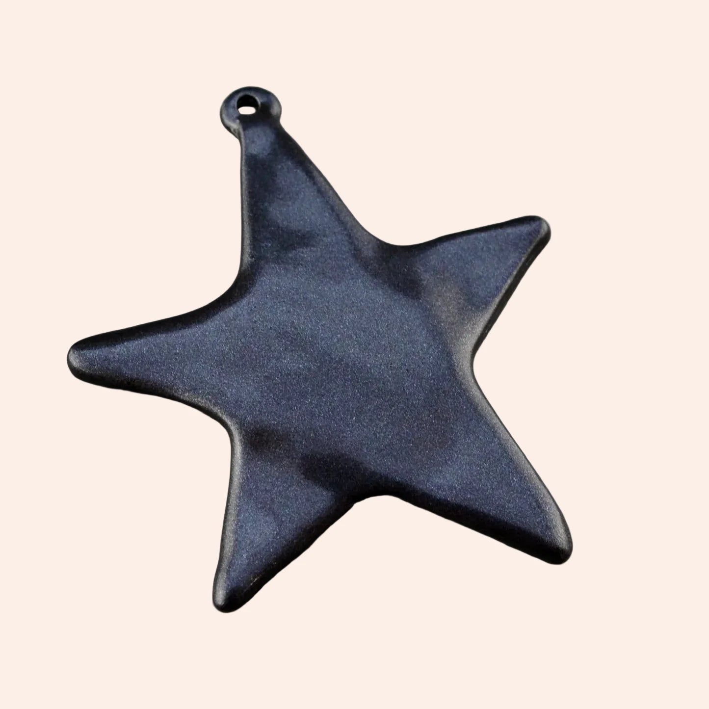 Star Charmie Bar charm in black with a top loop, From Juniper With Love