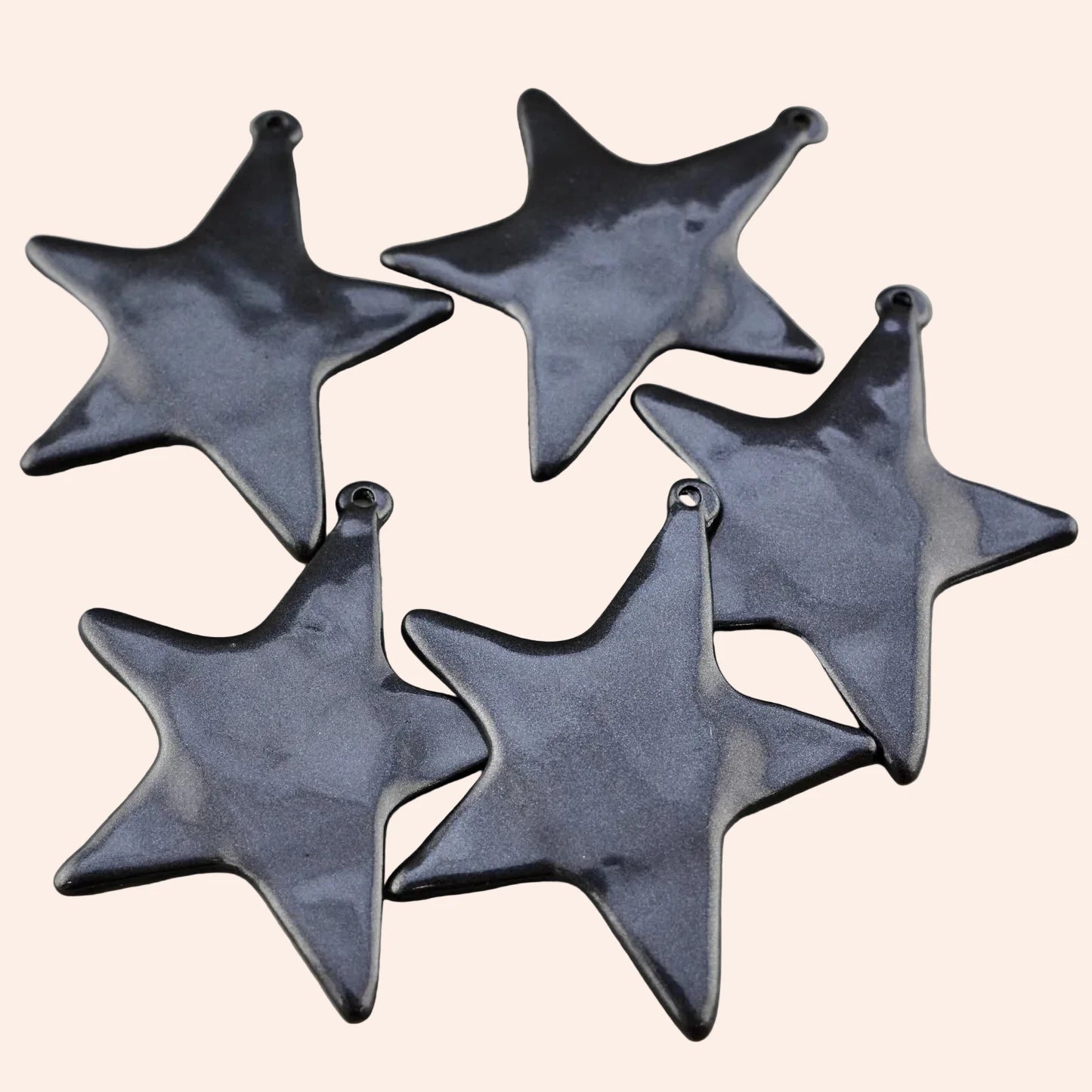 Black Pearl Artisan Star Charmie Bar charms by From Juniper With Love; five dark star charms