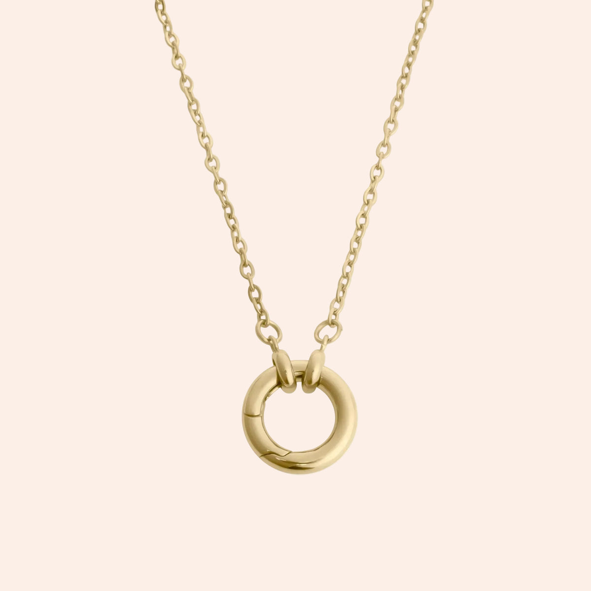 Loop Chain Charm Holder Necklace / Gold