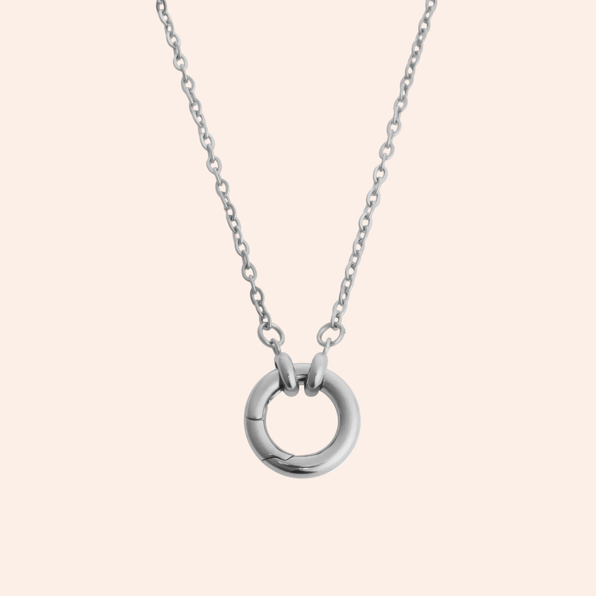 Loop Chain Charm Holder Necklace / Silver