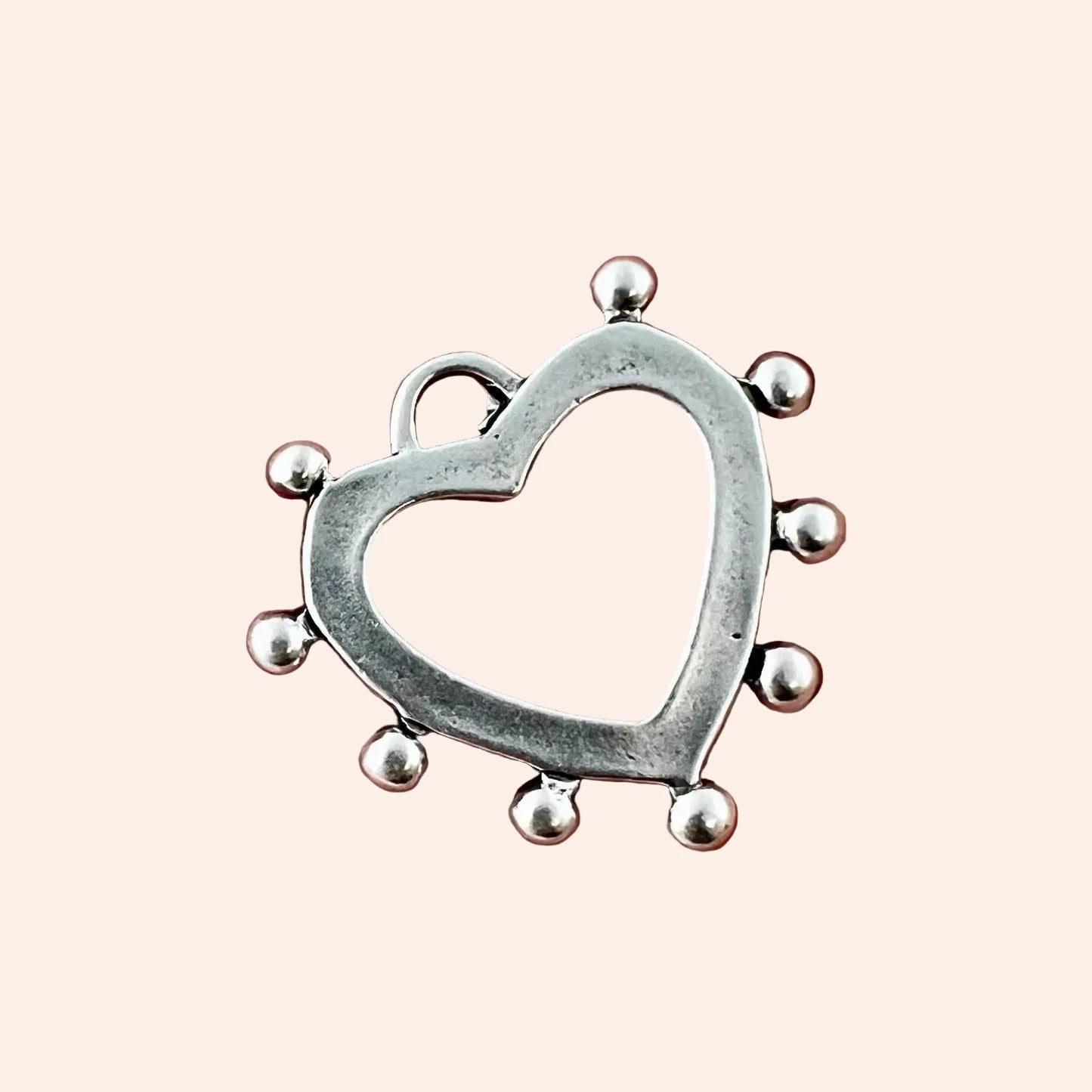 Silver dotted heart Charmie Bar charm by From Juniper With Love, charms