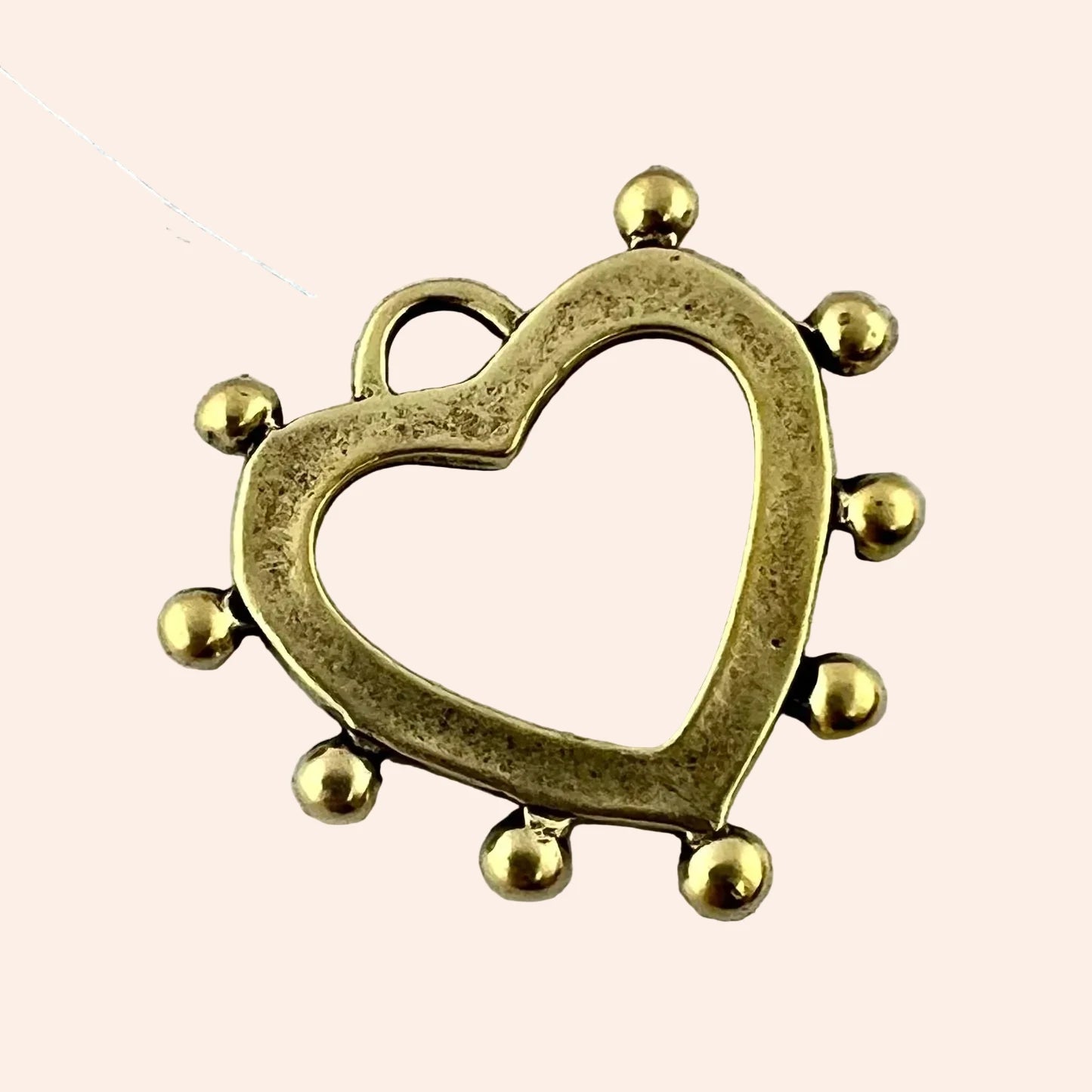 Charmie Bar gold-tone dotted heart charm by From Juniper With Love