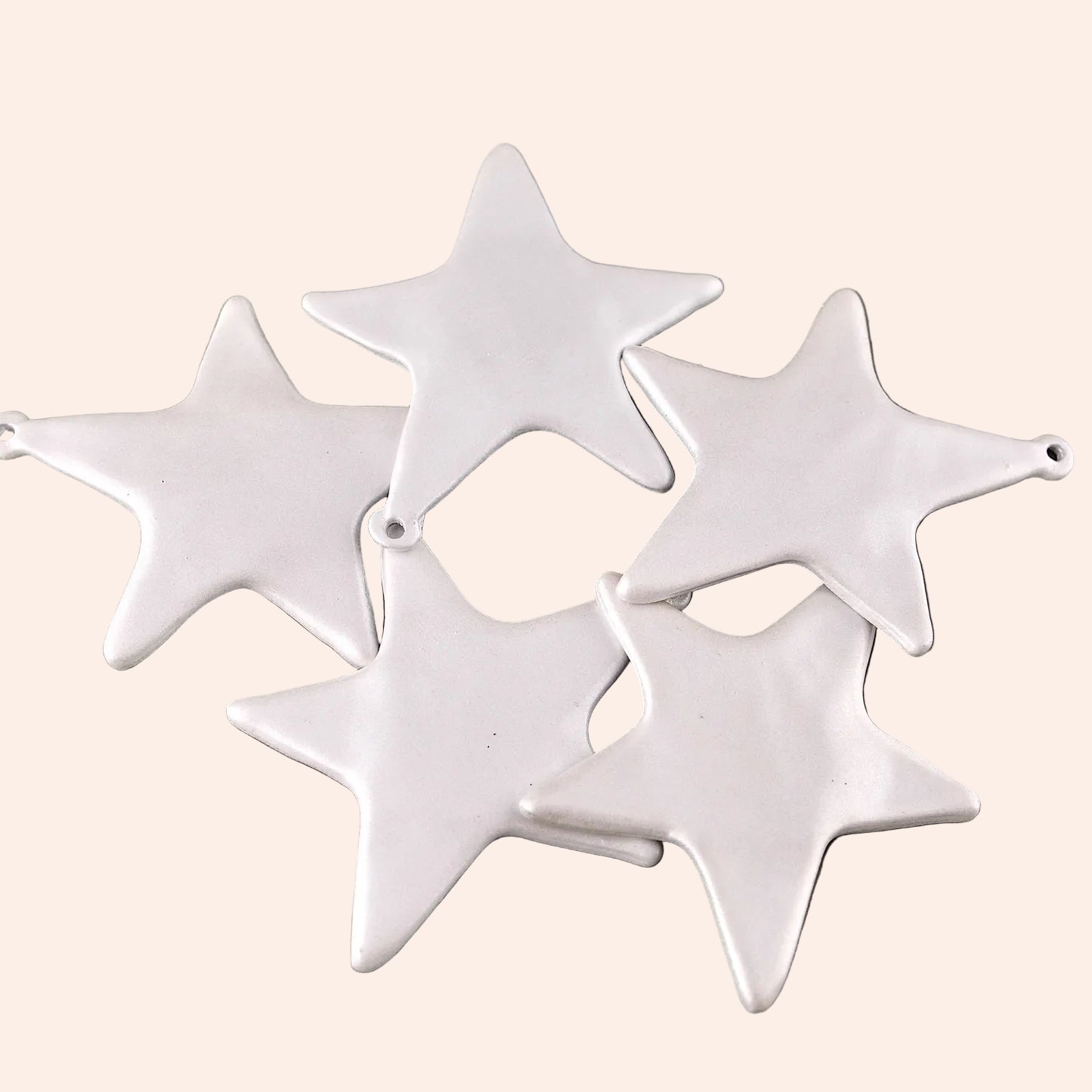 White Pearl Artisan Star Charmie Bar charms, set of 5, by From Juniper With Love