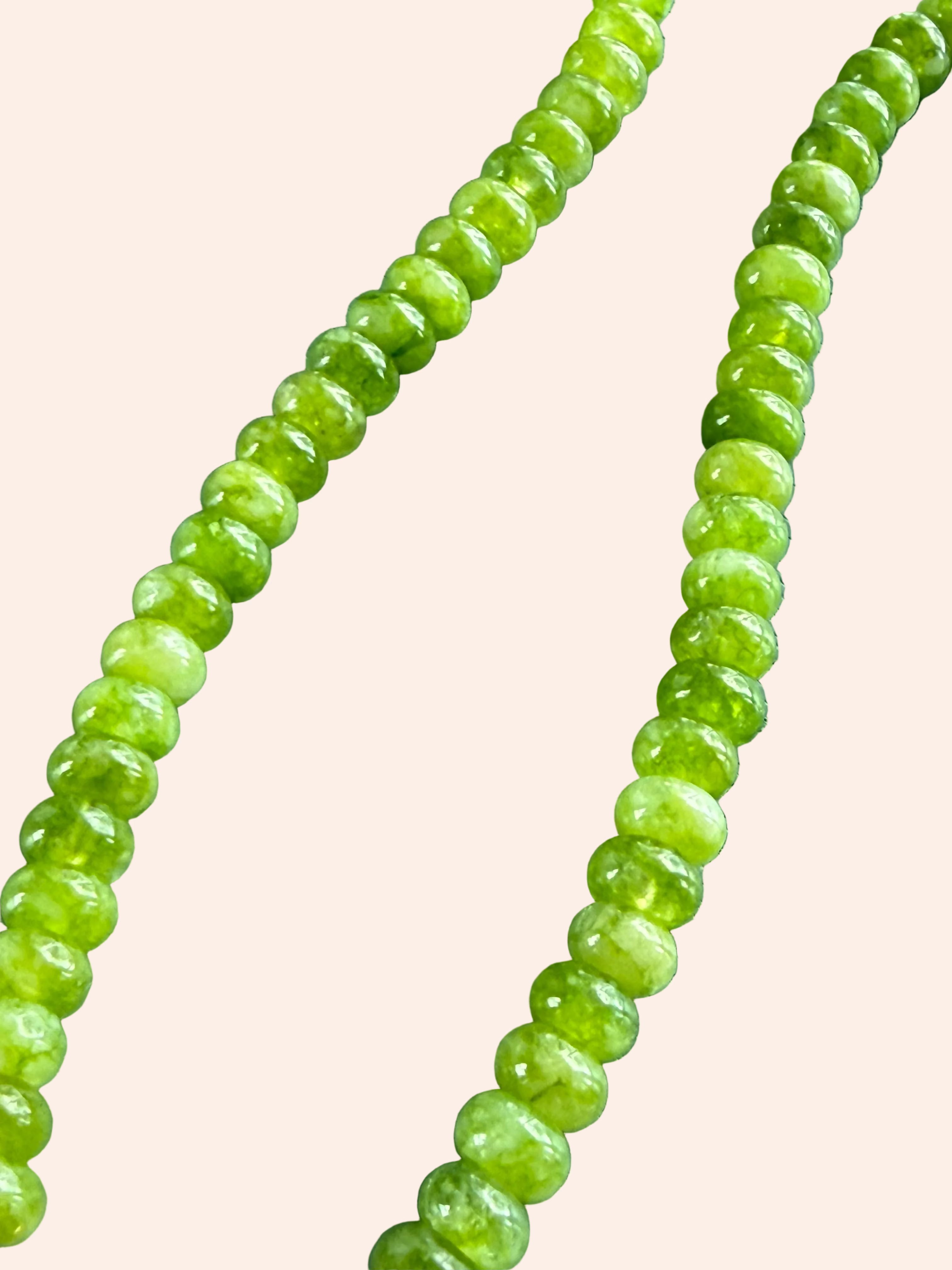 Keepsake Strand Necklace Olive Grove; olive-green glass beads by From Juniper With Love