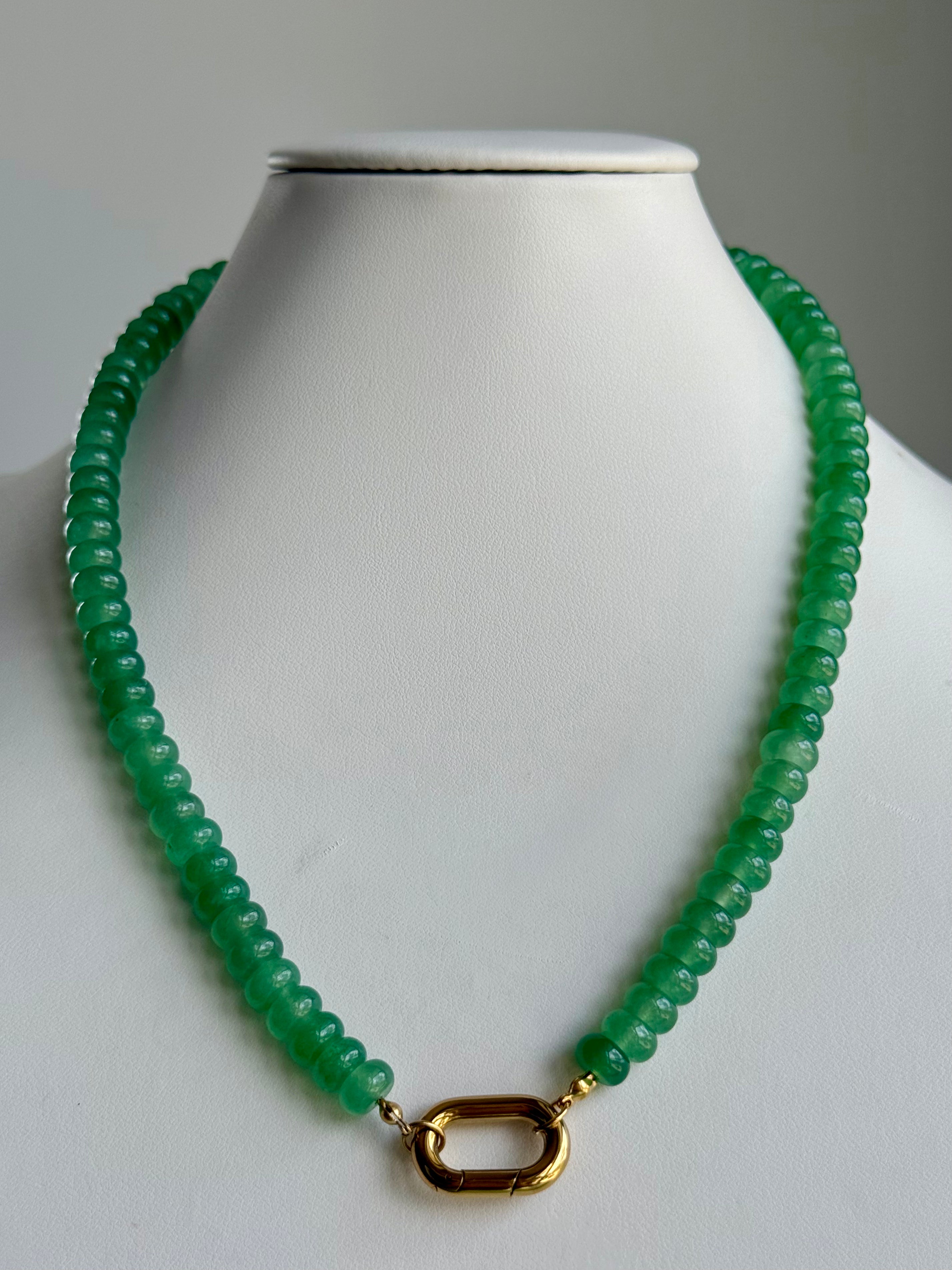 Keepsake Strand Necklace by From Juniper With Love, green beads and a gold-tone clasp