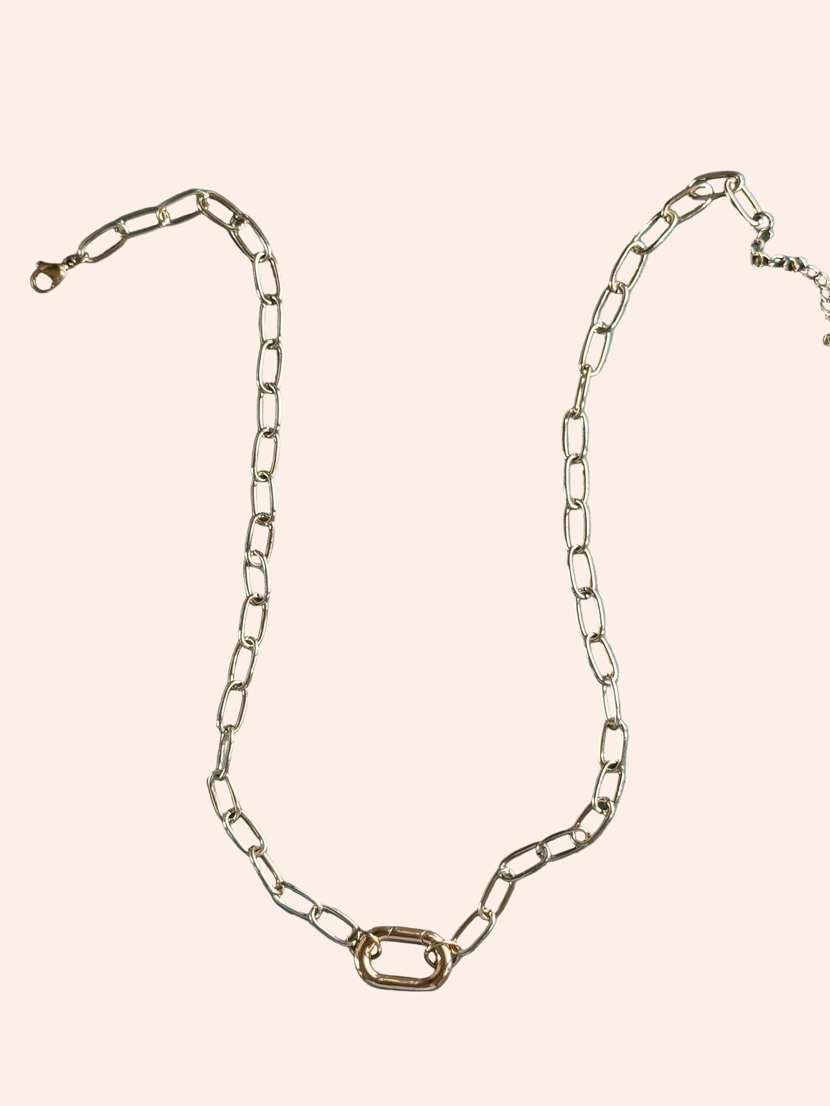 Signature Paperclip chain necklace by From Juniper With Love in two-tone gold and silver
