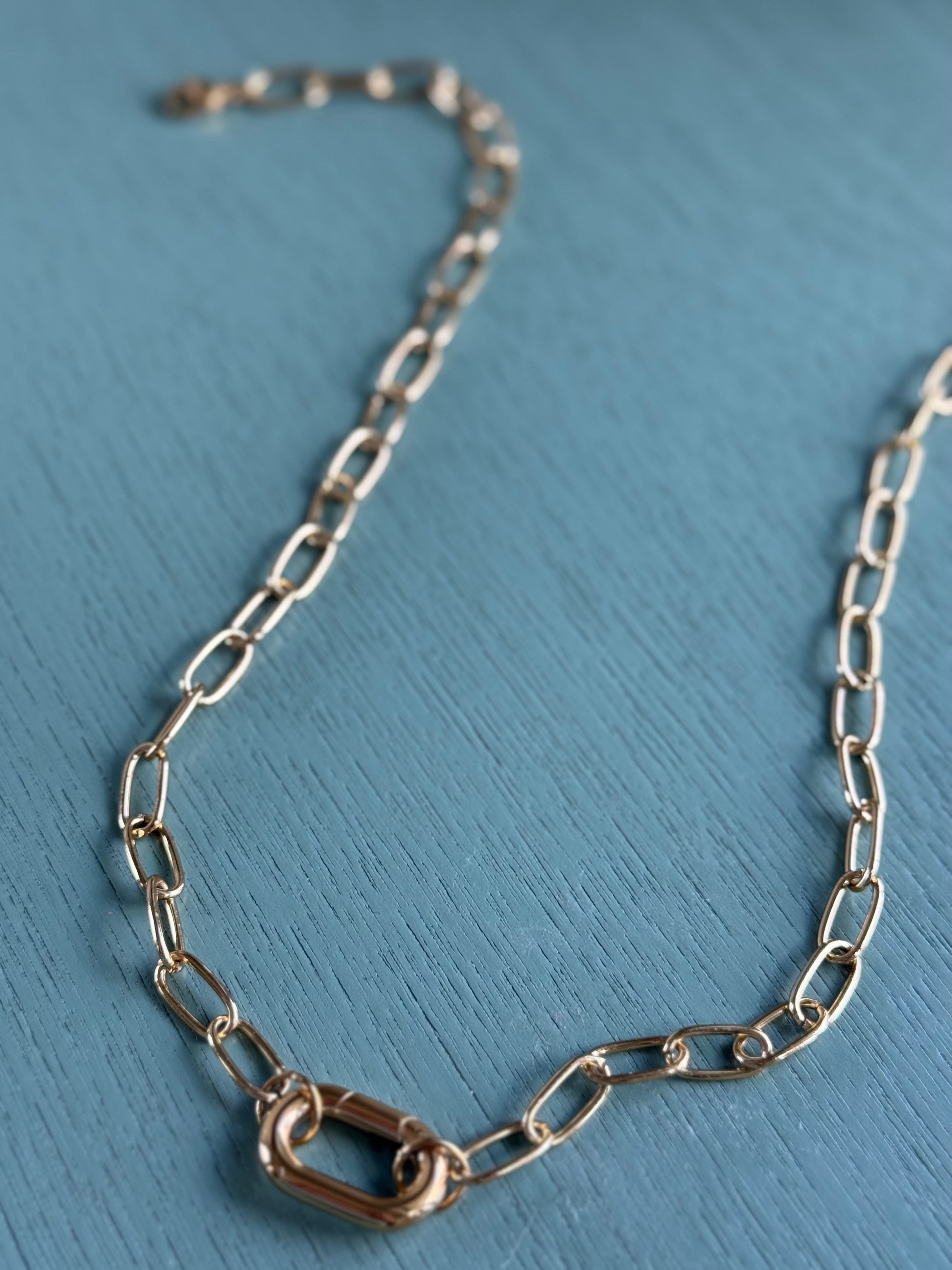 Signature Chain / Signature Paperclip necklace in gold-tone metal by From Juniper With Love