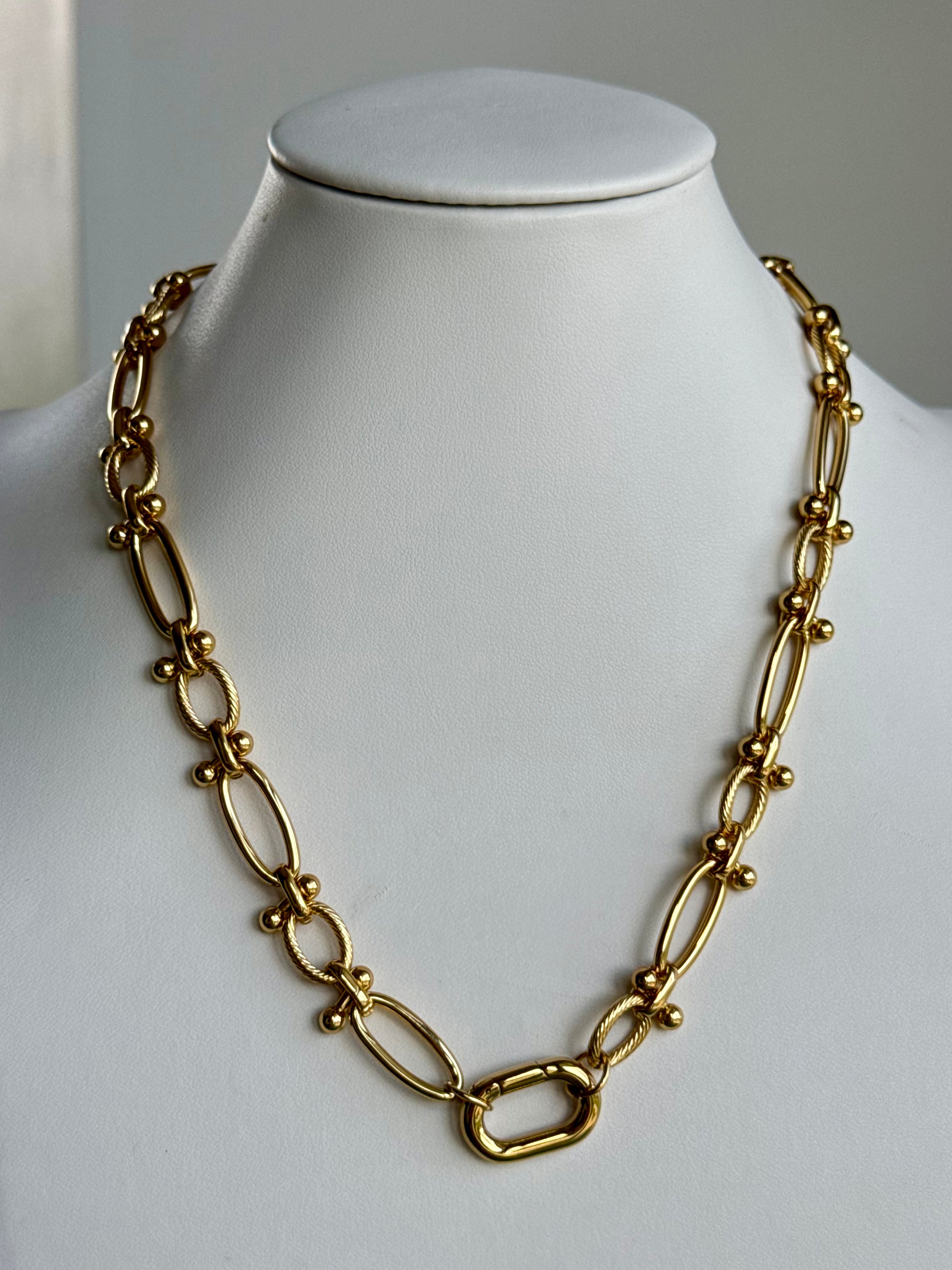Two gold-tone Signature Chain / Golden Hour Link necklaces by From Juniper With Love