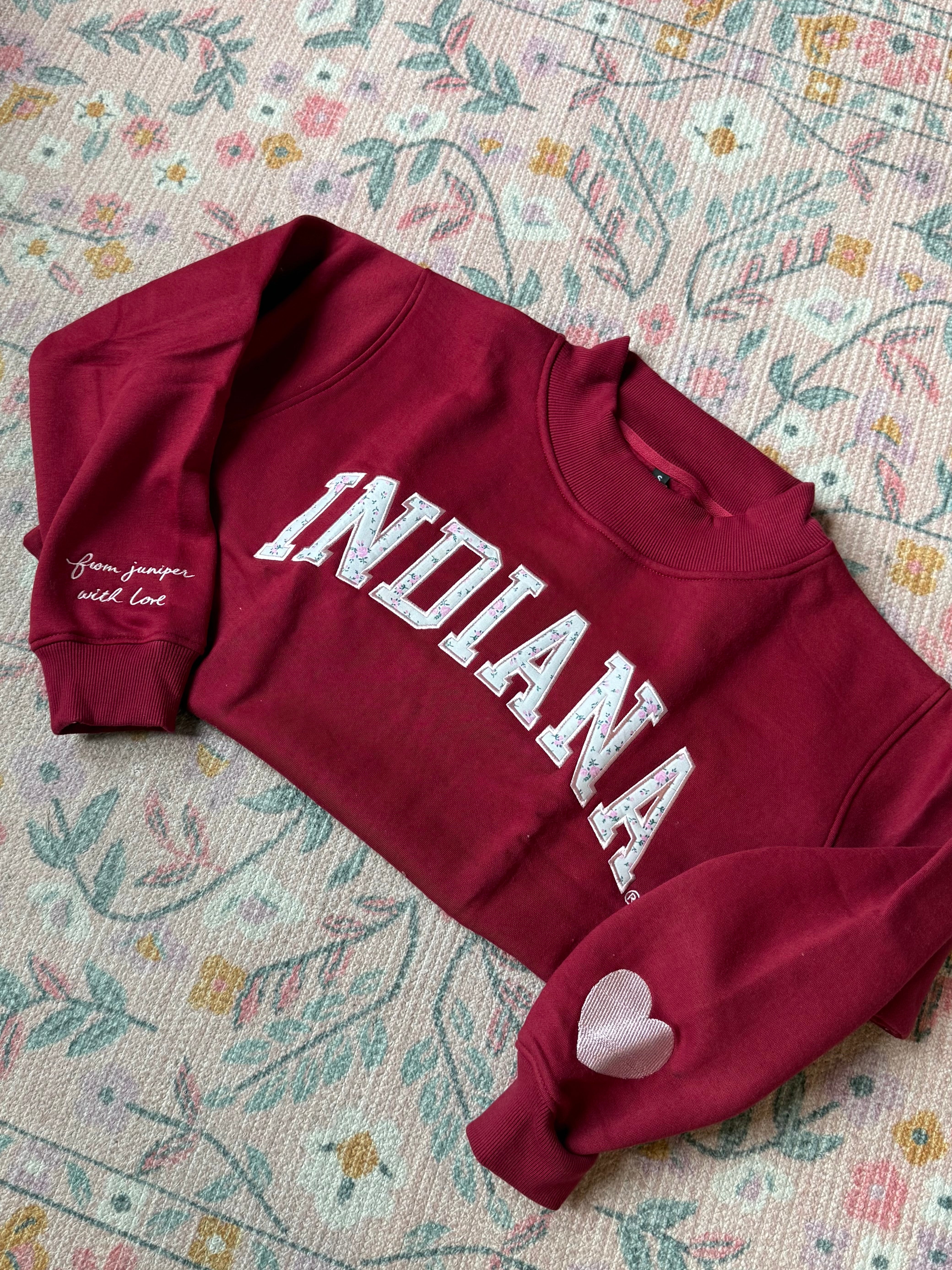PRE-ORDER Indiana Collegiate Mock Neck Sweatshirt / Vintage Burgundy (ships 9/28)