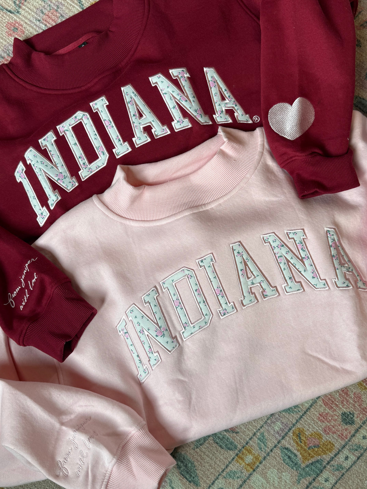 Indiana Collegiate Mock Neck Sweatshirt / Blush Pink