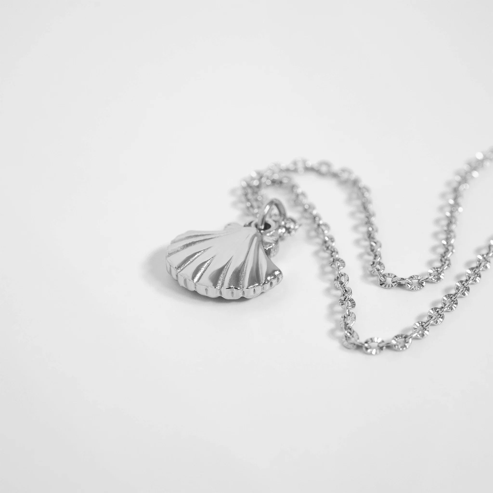 Crimped oval link chain necklace in silver by From Juniper With Love.