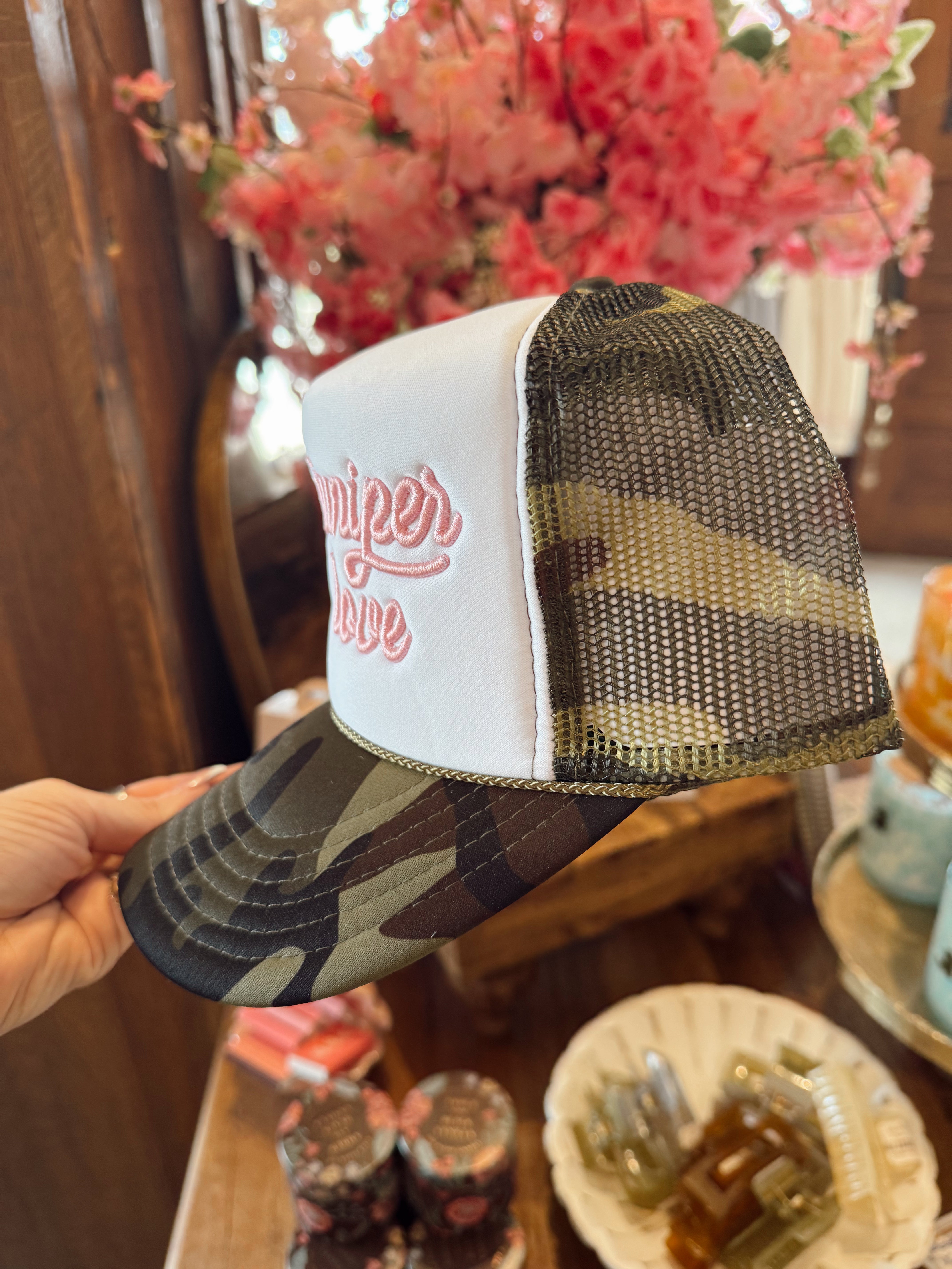 From Juniper With Love Camo Trucker Hat