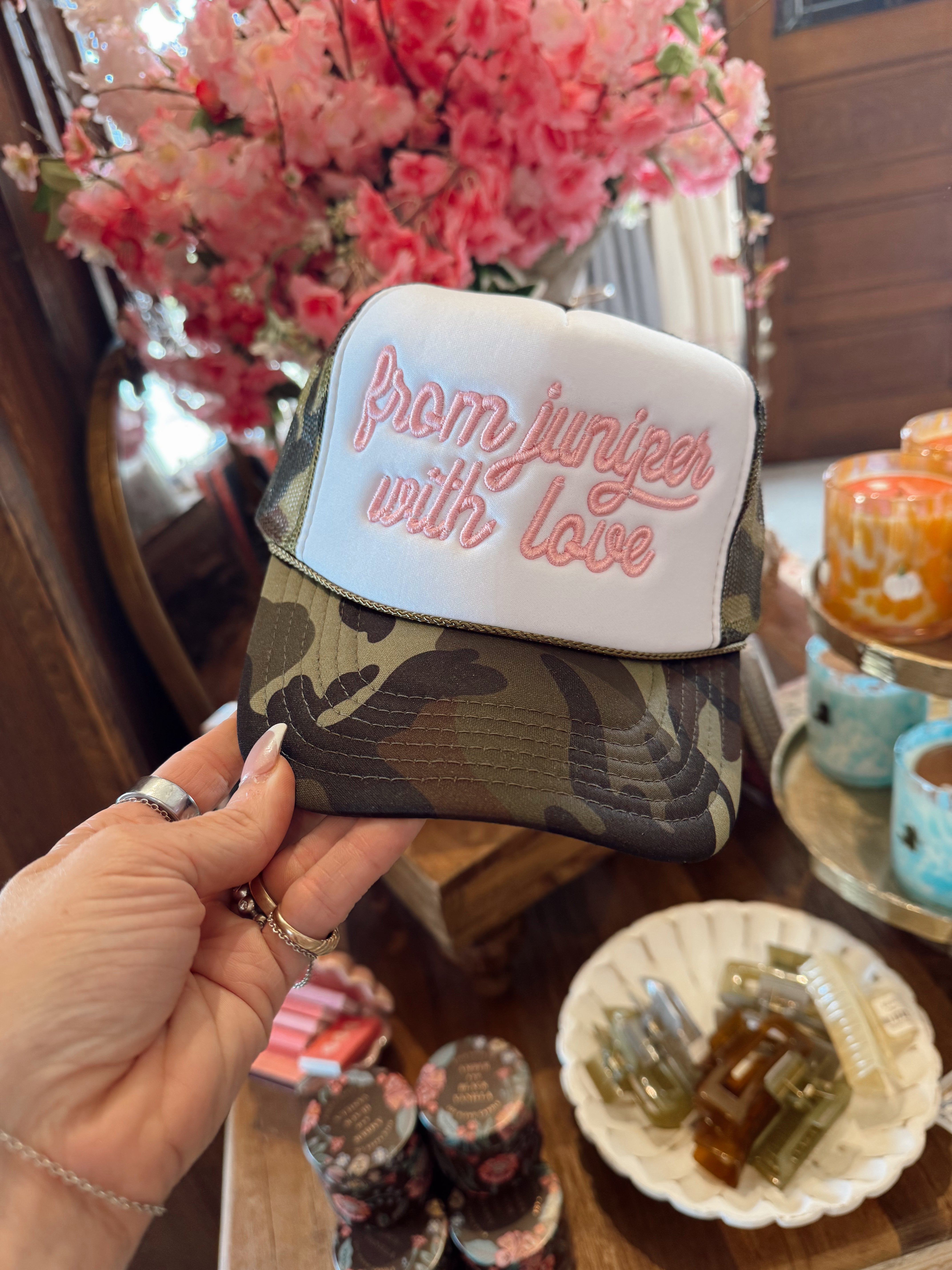 From Juniper With Love Camo Trucker Hat