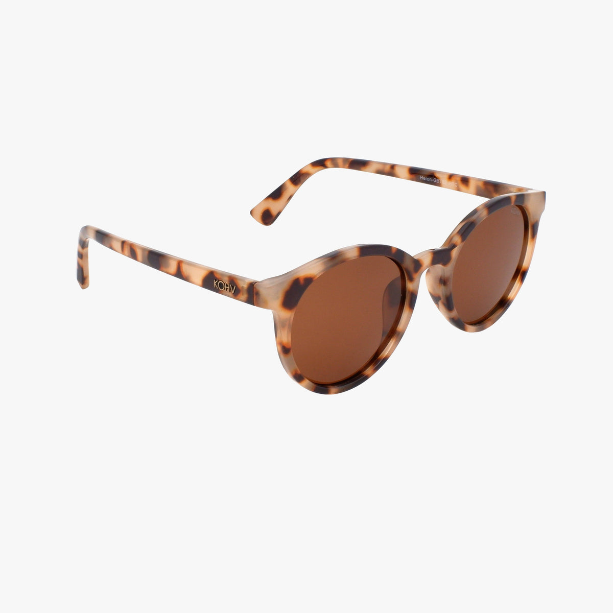 Heron Latte Tortoise Polarized Round Sunglasses