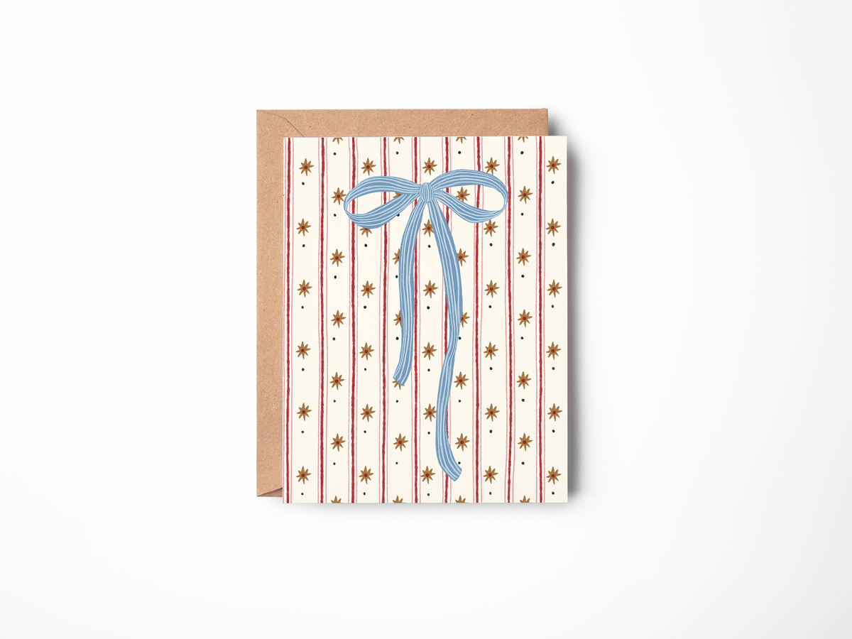 Blue Bow Pattern Card