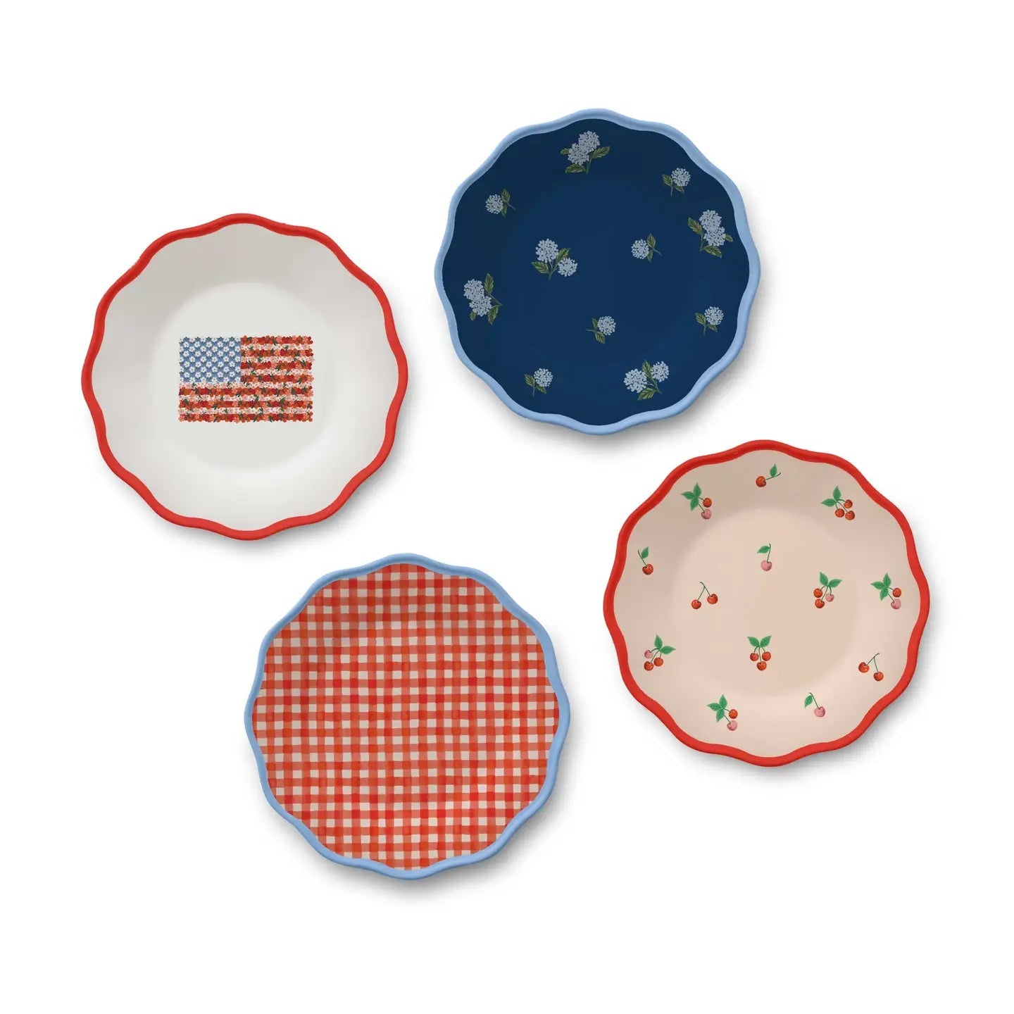 Americana Dessert Plates / Set of 4 - From Juniper With Love