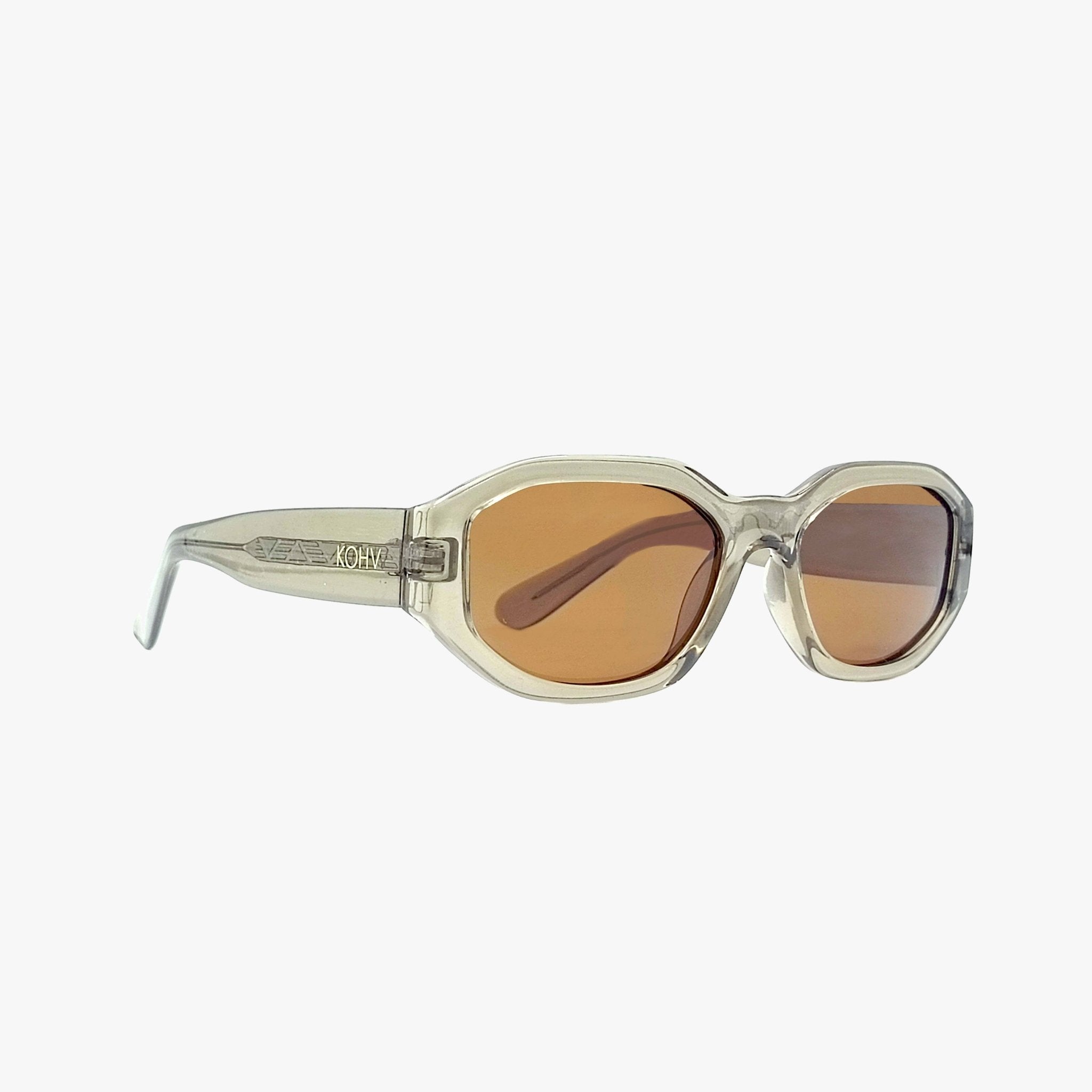 Bea Crystal Taupe Polarized Geometric Fashion Sunglasses - From Juniper With Love