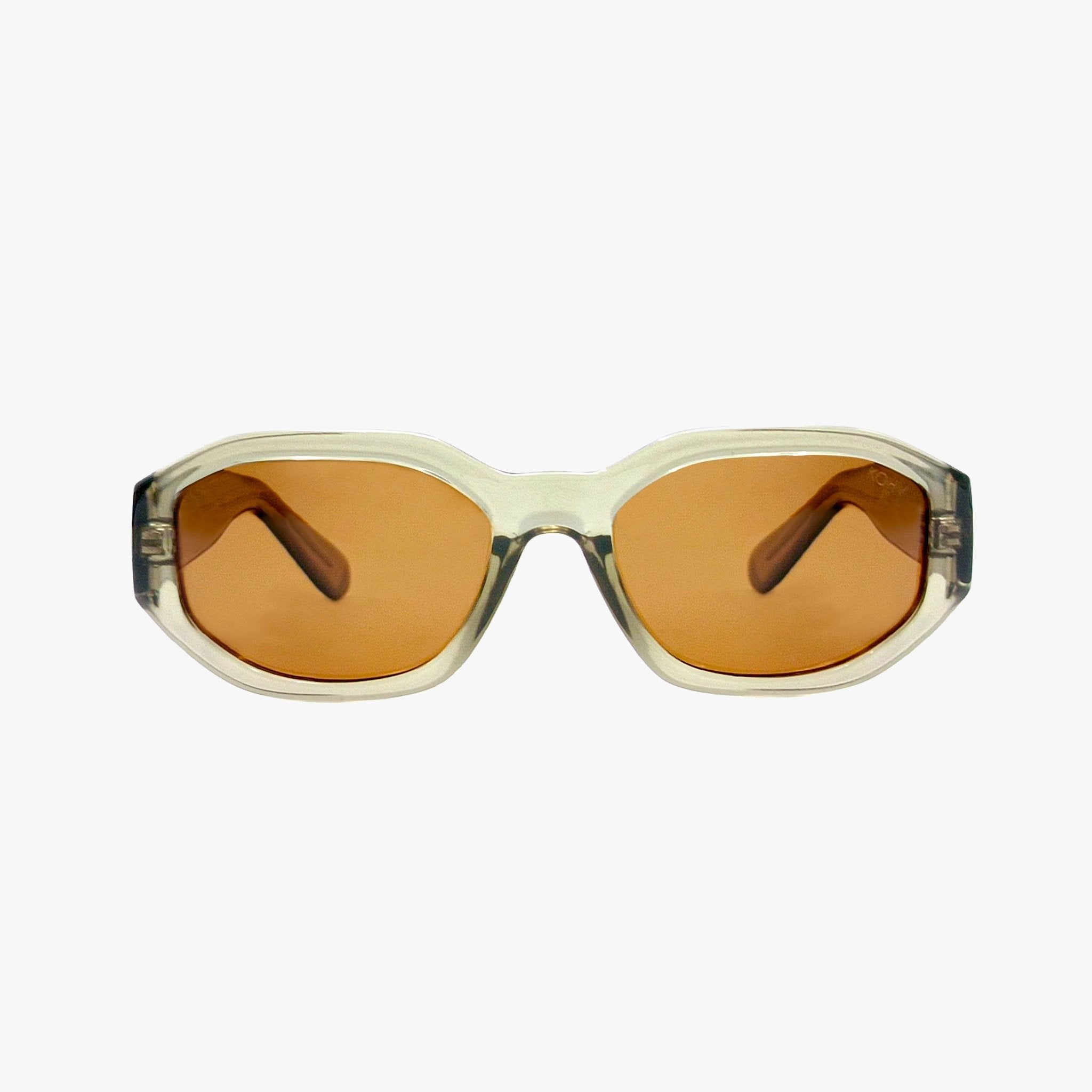 Bea Crystal Taupe Polarized Geometric Fashion Sunglasses - From Juniper With Love