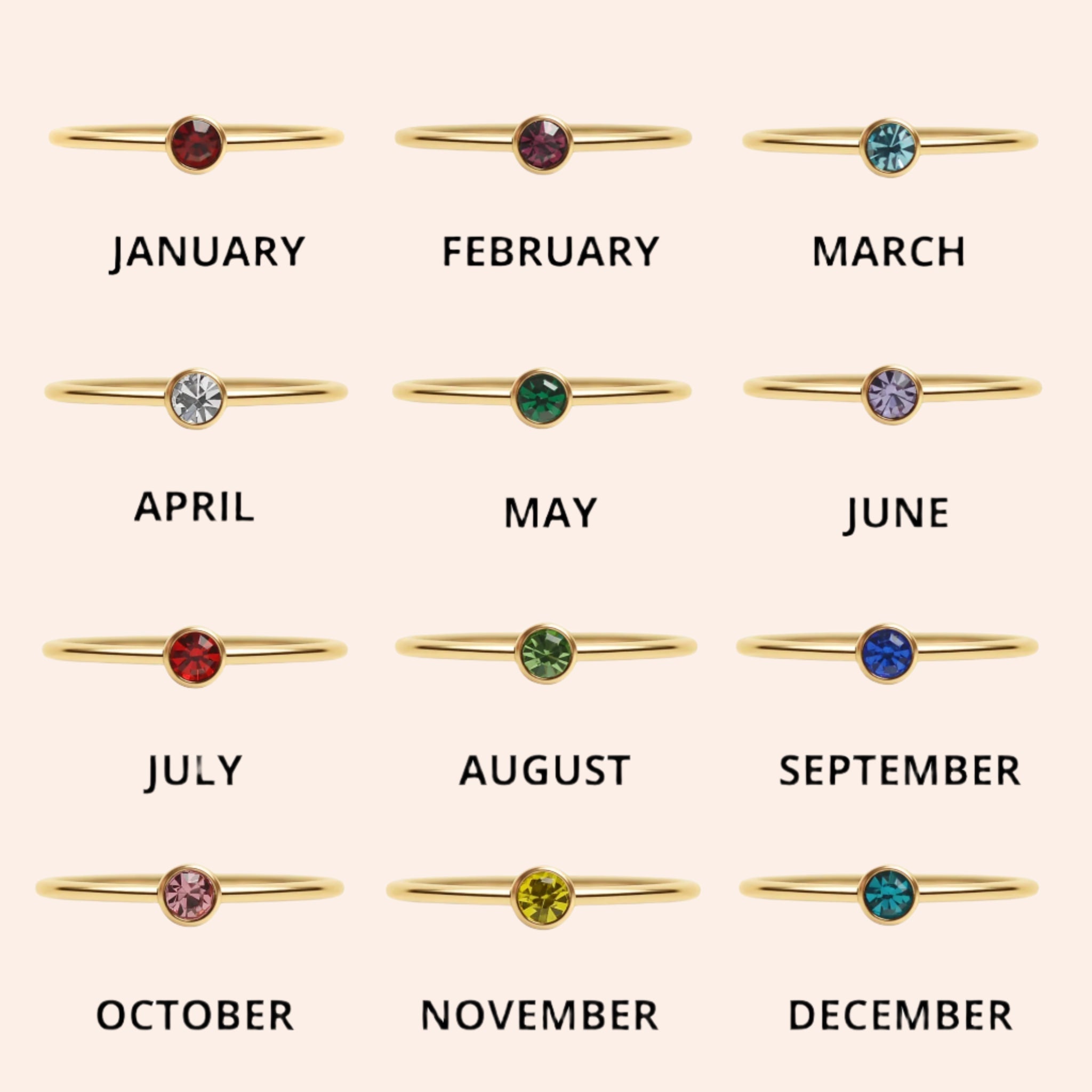 Birthstone Stacking Ring - From Juniper With Love