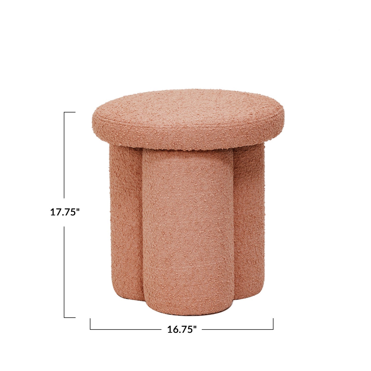 Bouclé Fabric Stool / Pink - From Juniper With Love