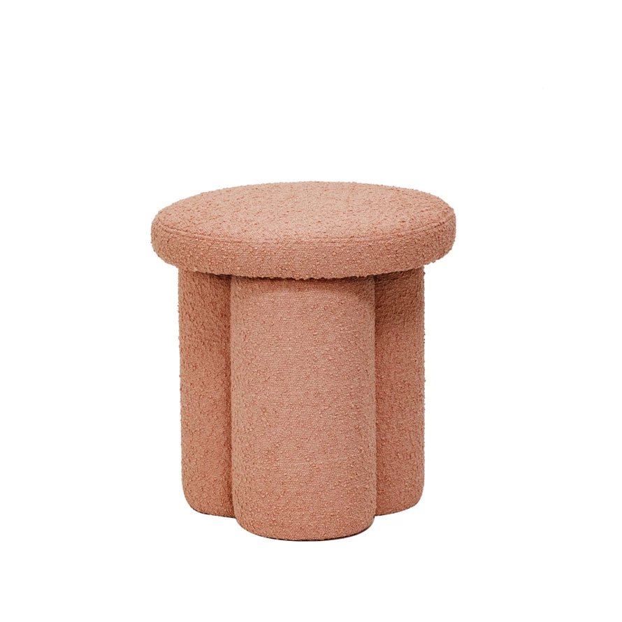 Bouclé Fabric Stool / Pink - From Juniper With Love