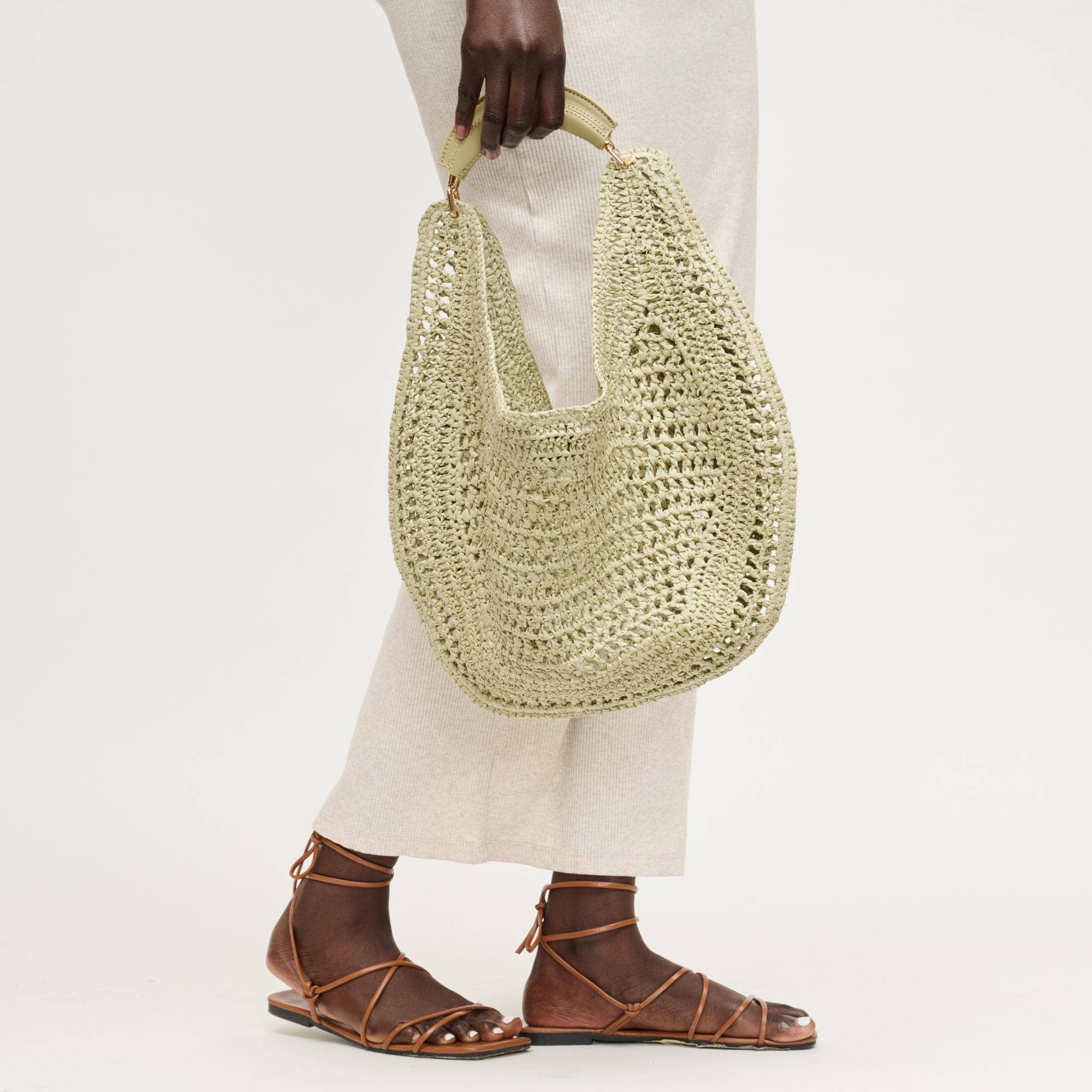 Camden Hobo bag in natural beige straw weave, Urban Expressions