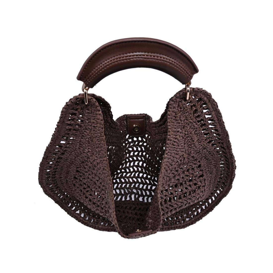 Camden Hobo bag by Urban Expressions in natural crochet with a leather top handle