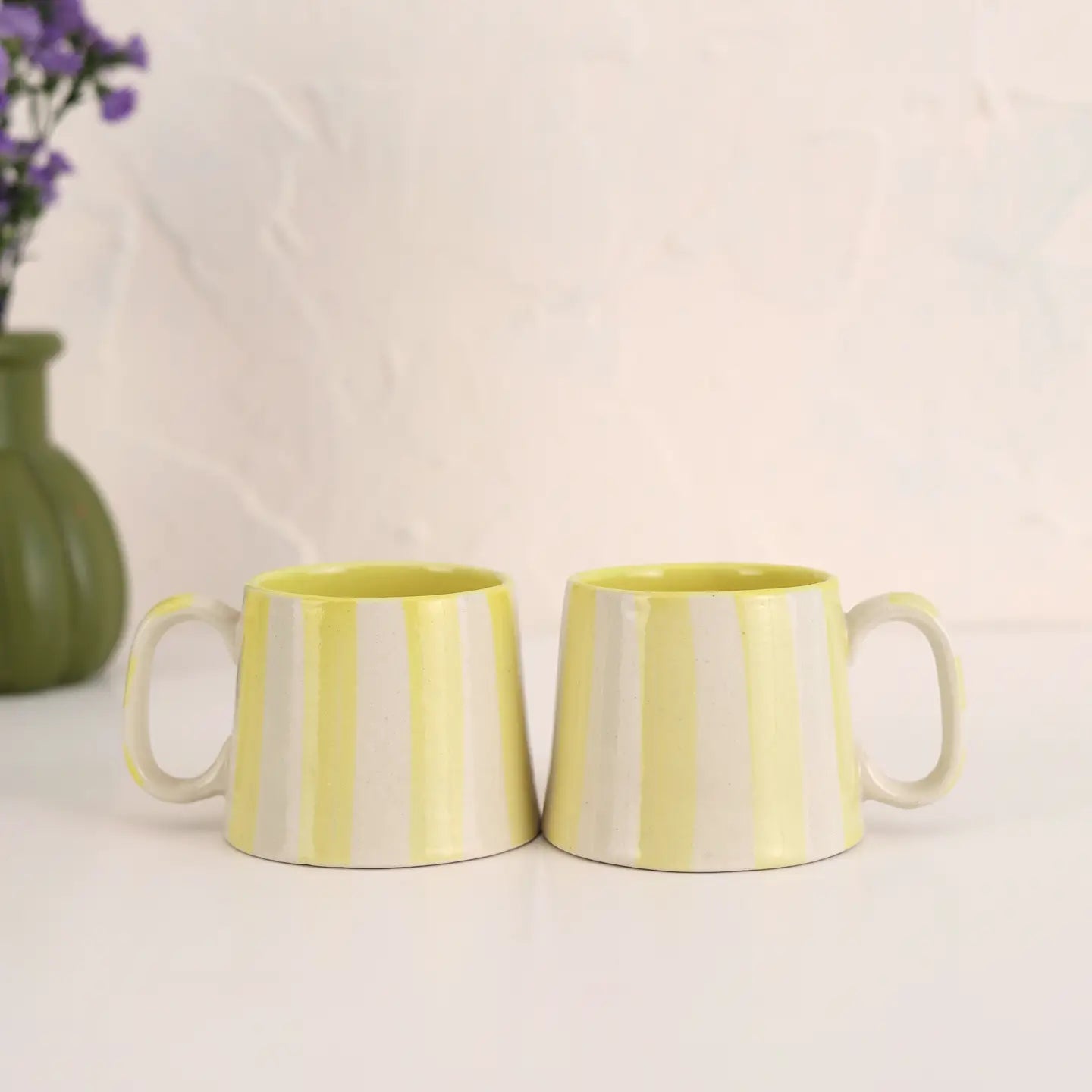 Ceramic Mug / Yellow Stripe - From Juniper With Love