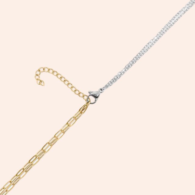 Charm Holder Necklace, two-tone gold and silver mix metal chain by From Juniper With Love
