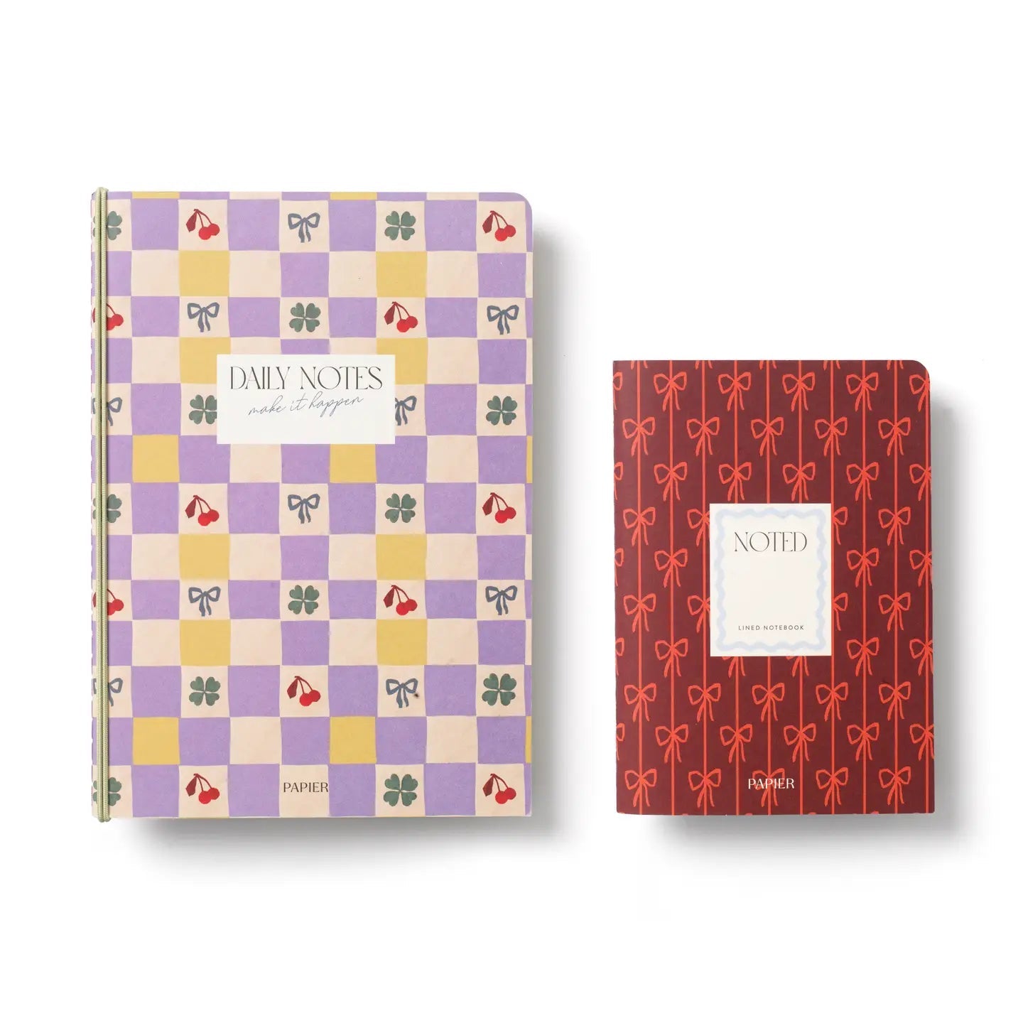 Checkerboard & Bows Softcover Notebook / Set of 2 - From Juniper With Love