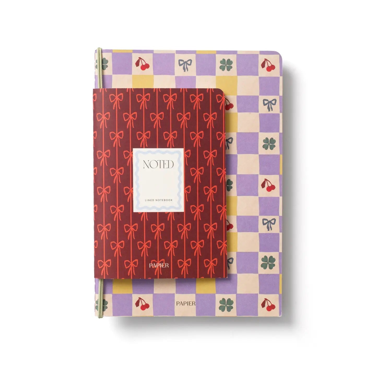 Checkerboard & Bows Softcover Notebook / Set of 2 - From Juniper With Love
