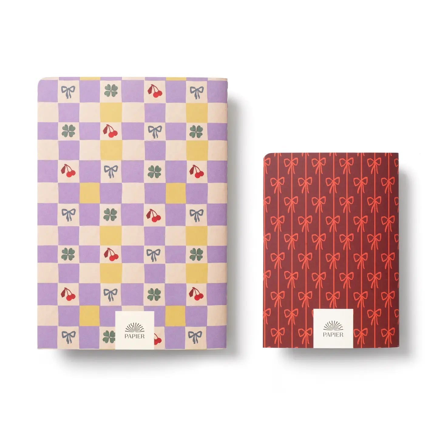 Checkerboard & Bows Softcover Notebook / Set of 2 - From Juniper With Love