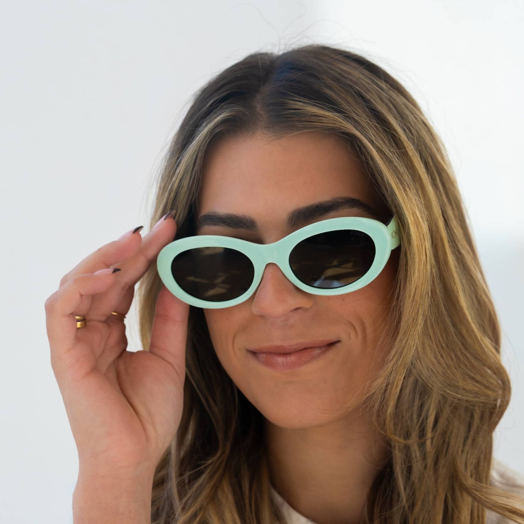 Cora Mint Polarized Fashion Oval Round Sunglasses - From Juniper With Love