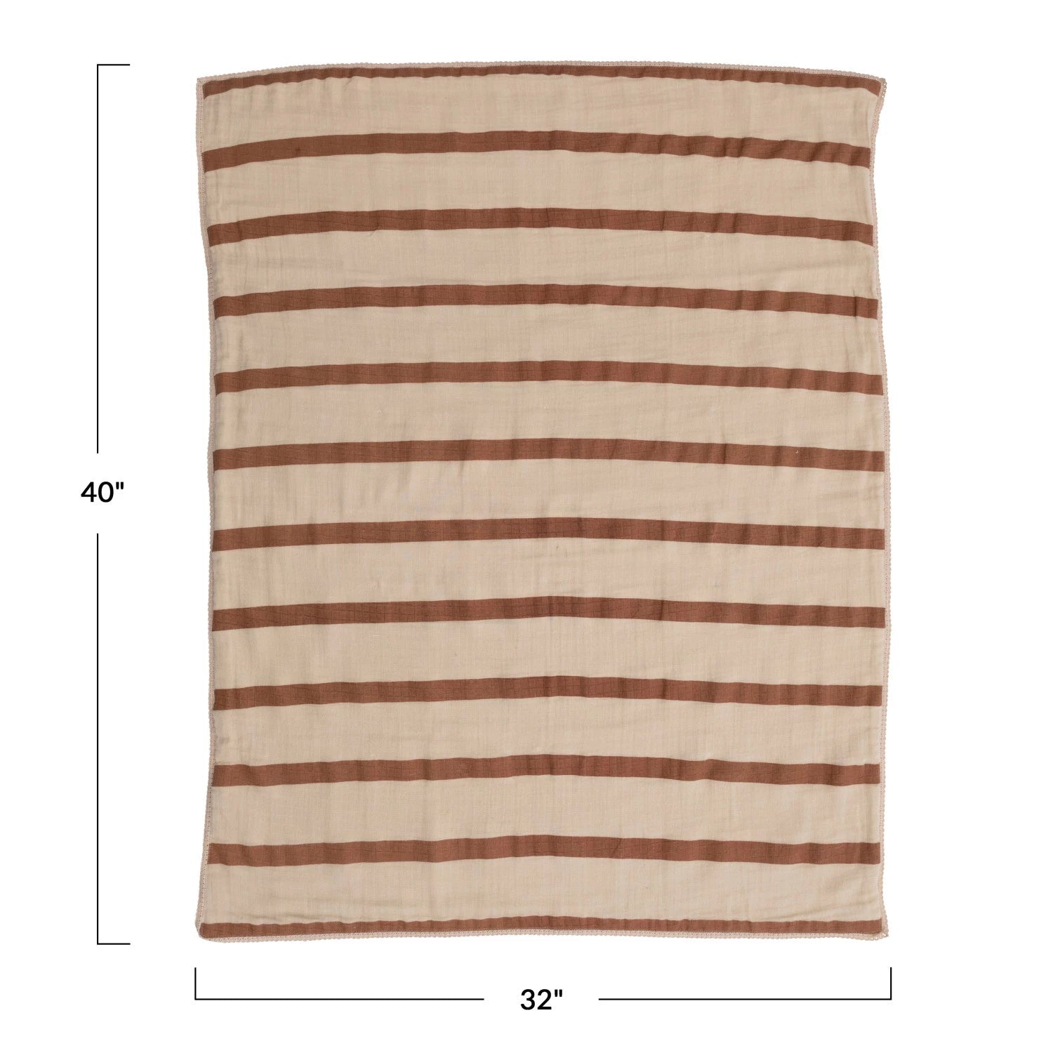 Cotton Baby Blanket / Brown Stripe - From Juniper With Love