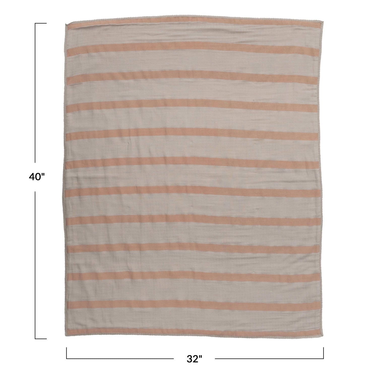 Cotton Baby Blanket / Rose Stripe - From Juniper With Love