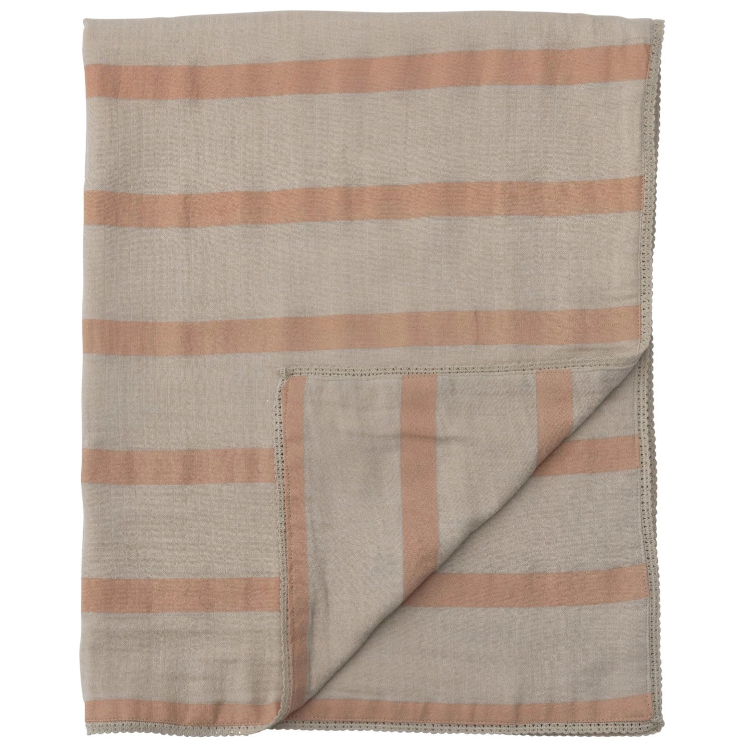 Cotton Baby Blanket / Rose Stripe - From Juniper With Love