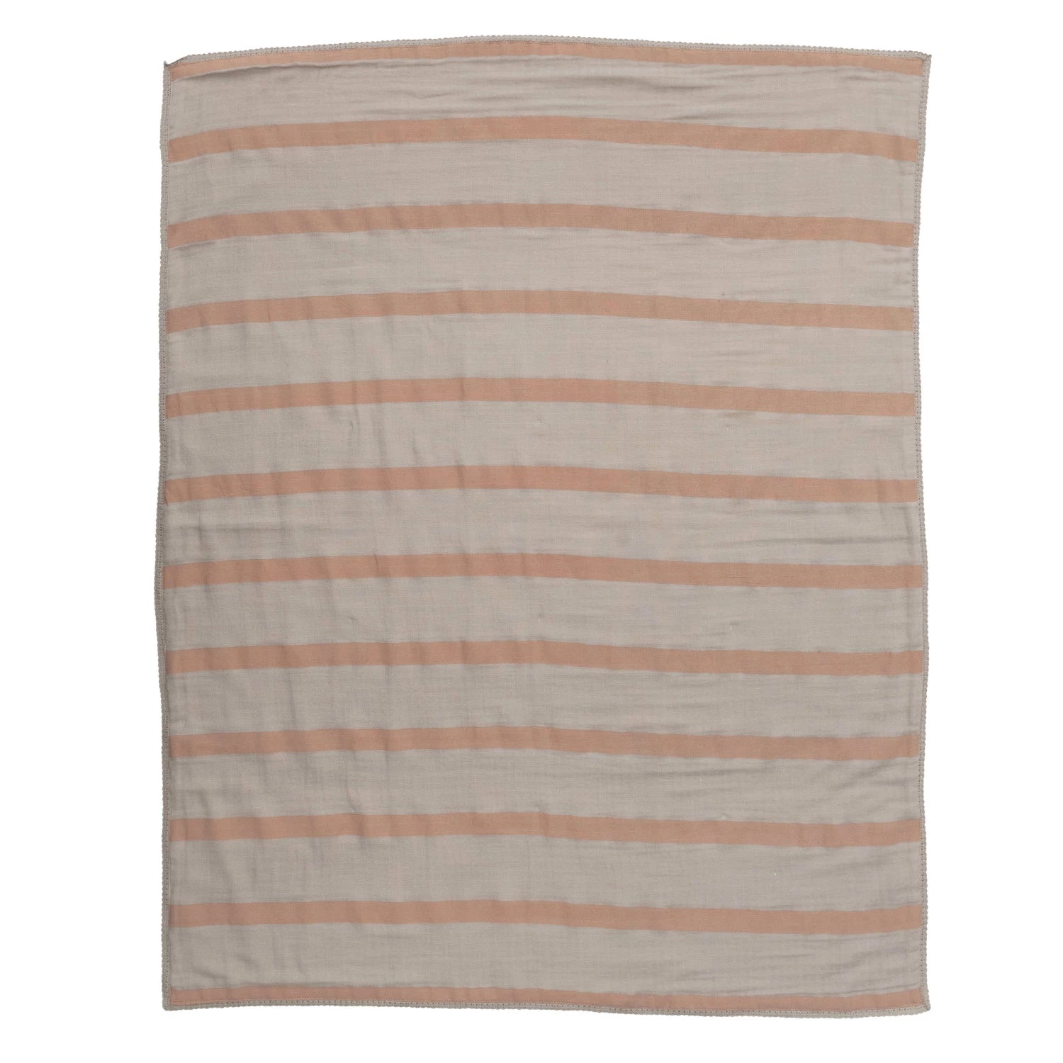 Cotton Baby Blanket / Rose Stripe - From Juniper With Love