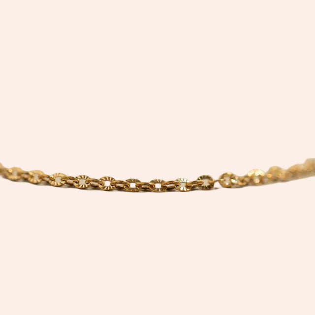 Crimped oval link chain necklace, gold-tone finish