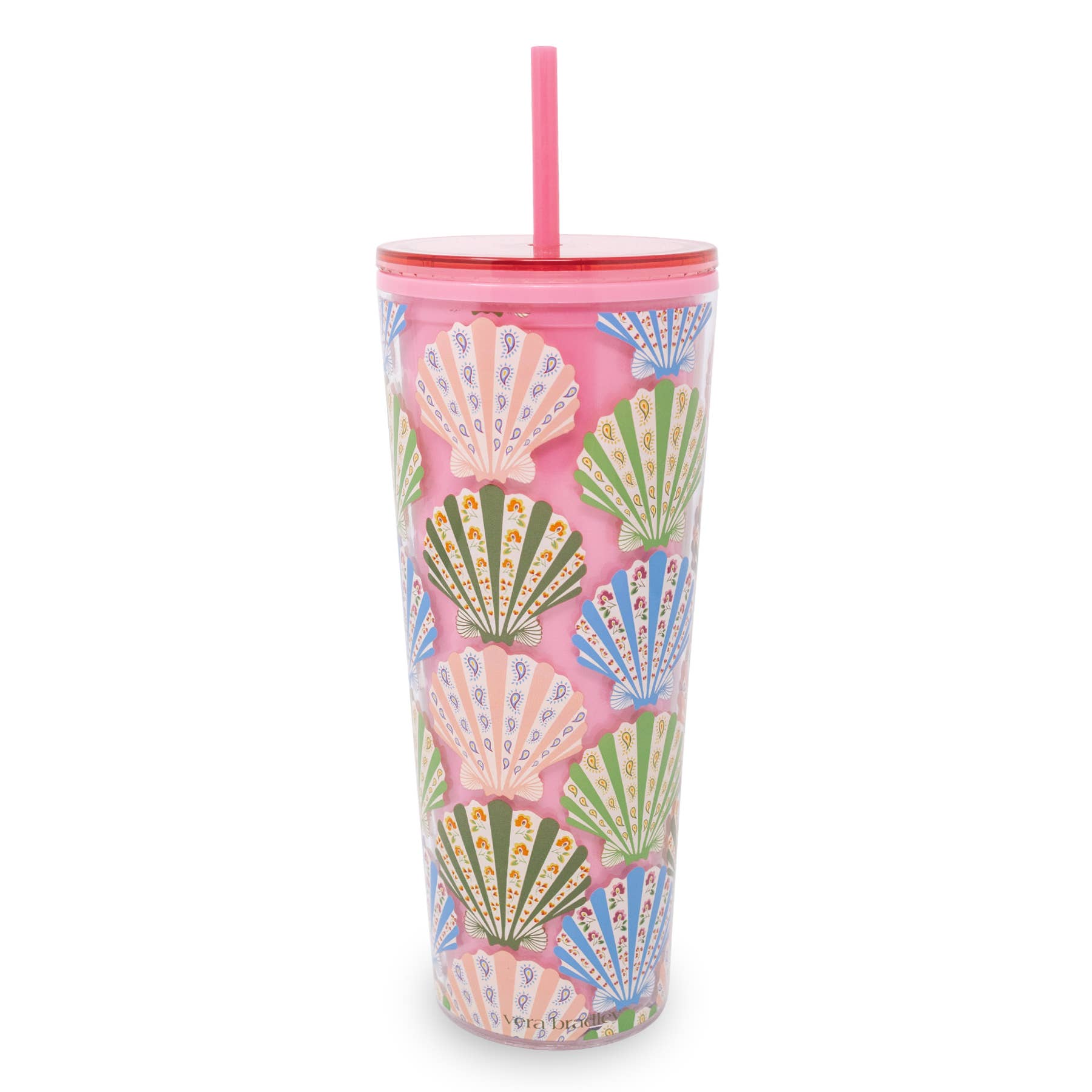 Double Wall Tumbler with Straw / Cottage Shells - From Juniper With Love
