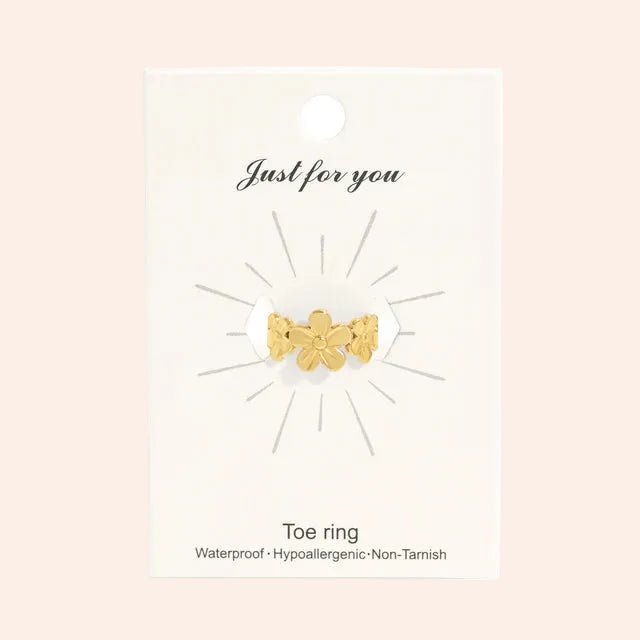 Floral Toe Ring by From Juniper With Love, gold-tone flower design