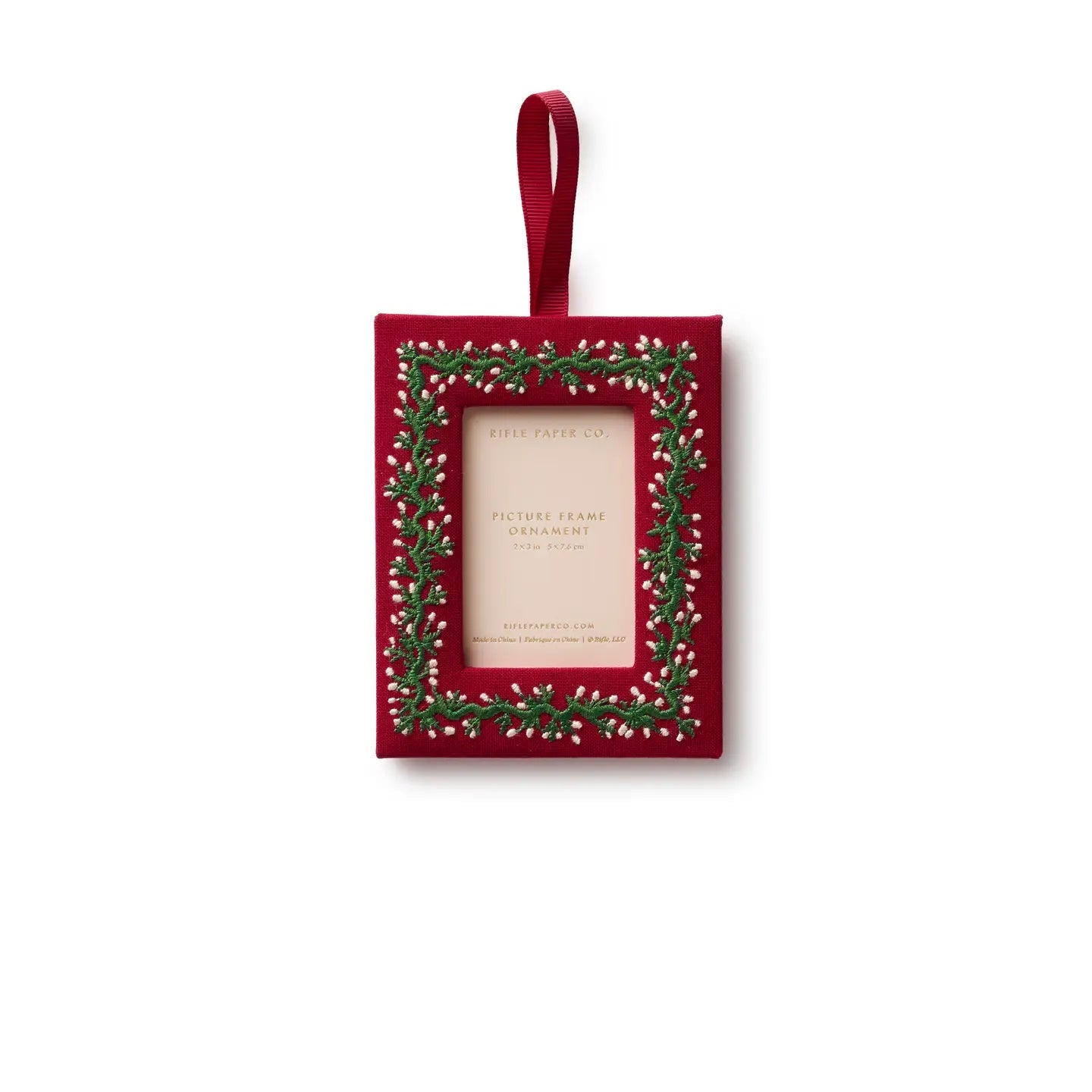 Garland Embroidered Frame Ornament - From Juniper With Love