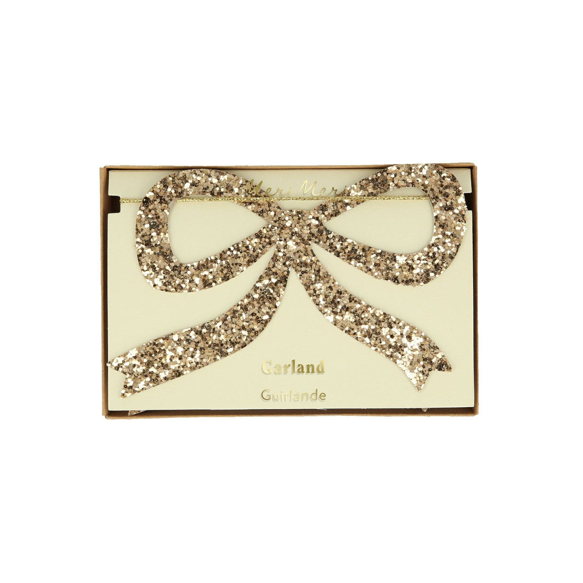 Gold Glitter Bow Garland - From Juniper With Love