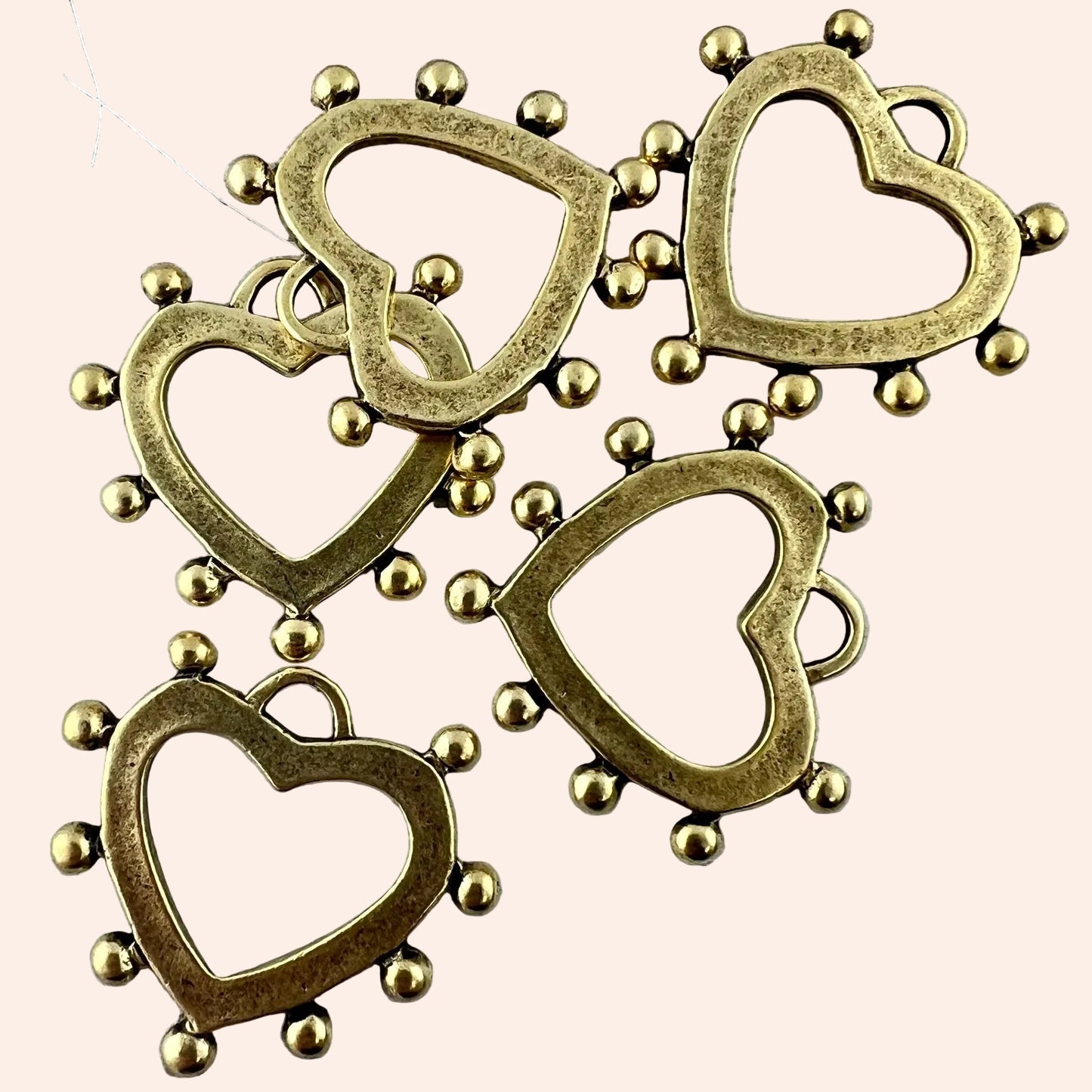 Golden Dotted Heart Charmie - From Juniper With Love