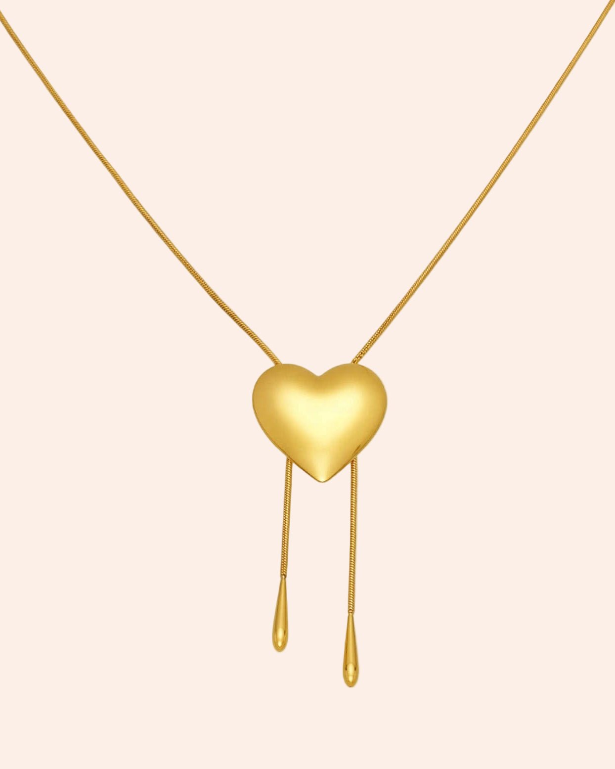 Golden Drop Heart Necklace - From Juniper With Love