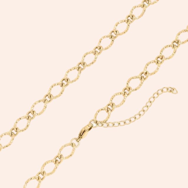 Hammered Oval Chain Necklace in gold by From Juniper With Love