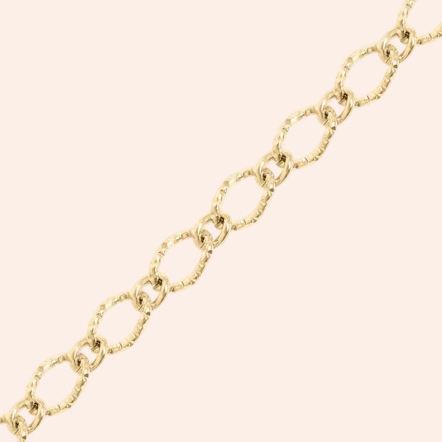 Hammered oval chain necklace in gold by From Juniper With Love